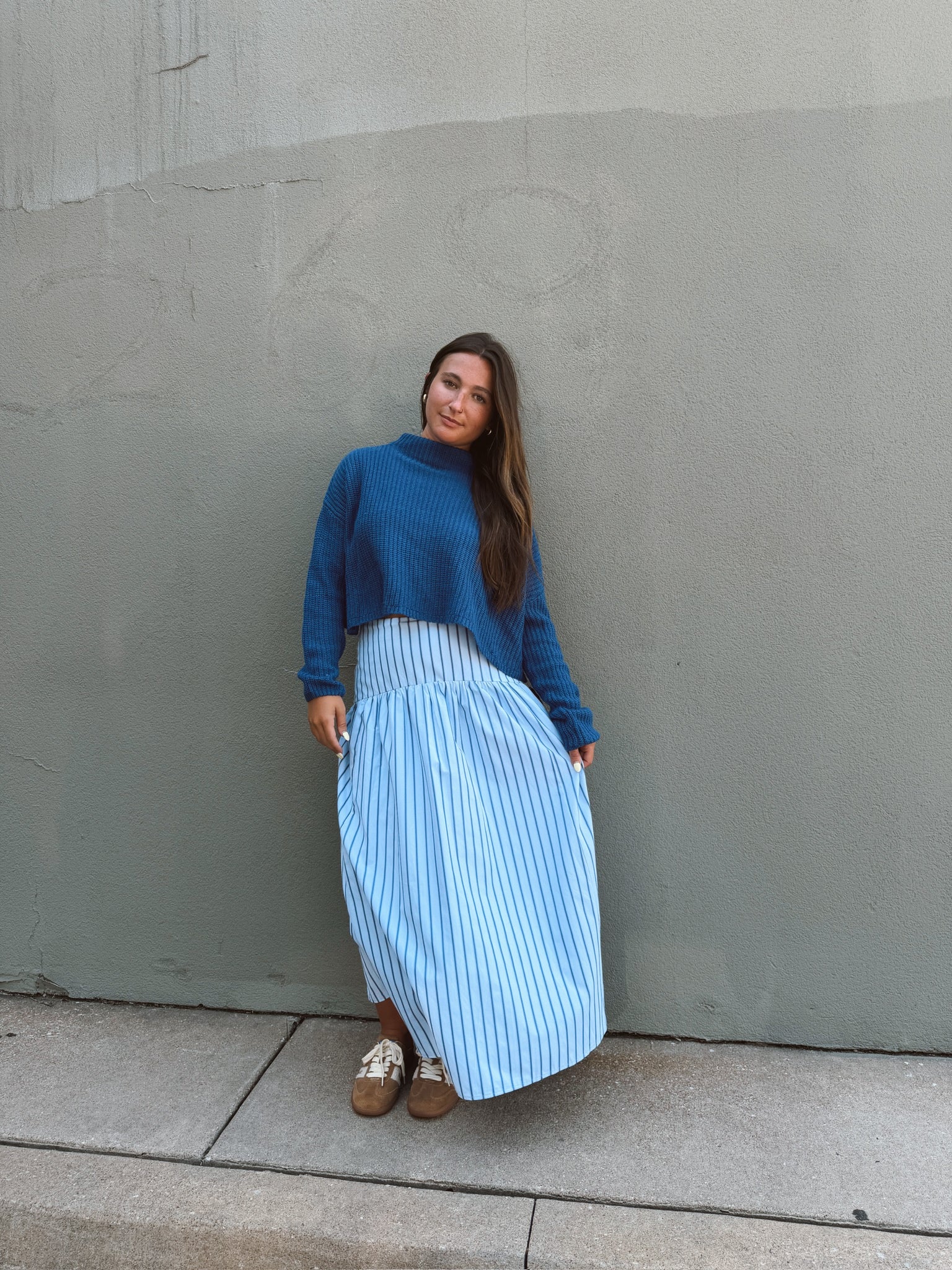 Set Your Sails Skirt - Blue & Navy Stripe