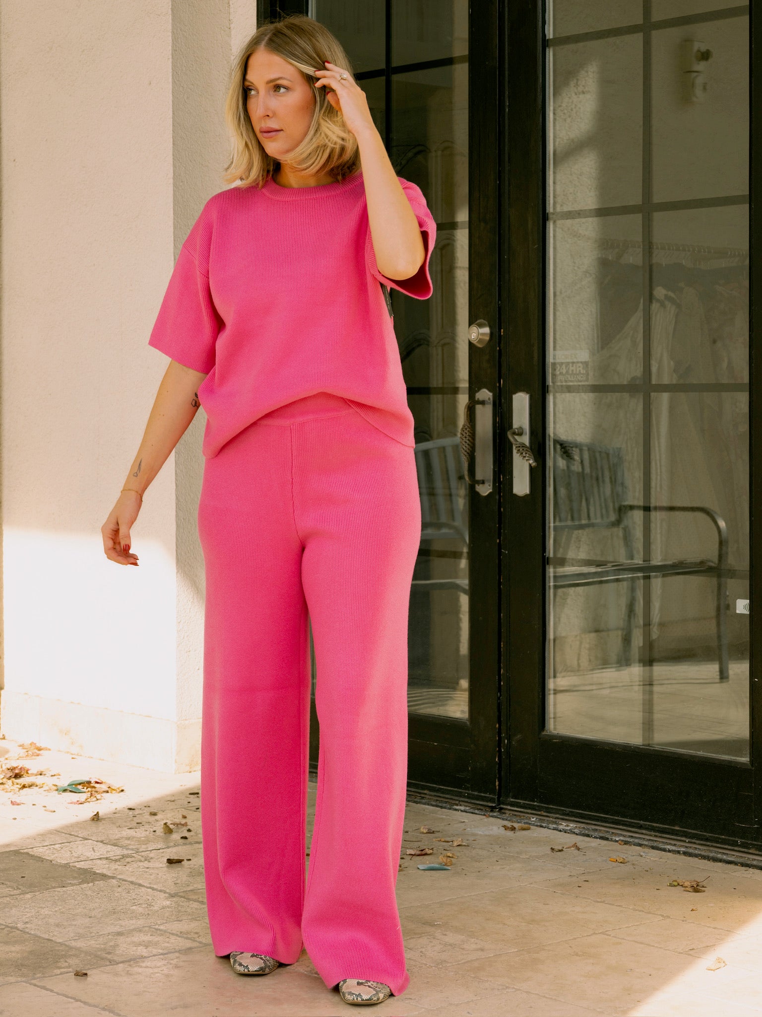 English Factory Pink Knit Pants