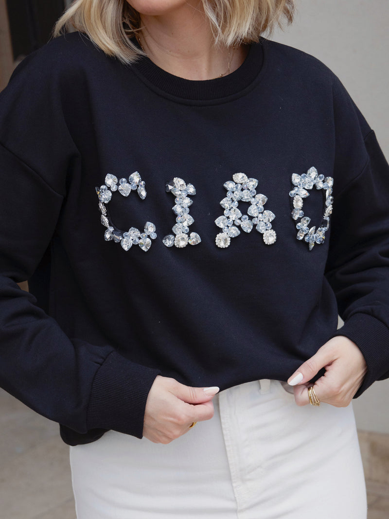 Endless Rose Letter Patch Sweatshirt