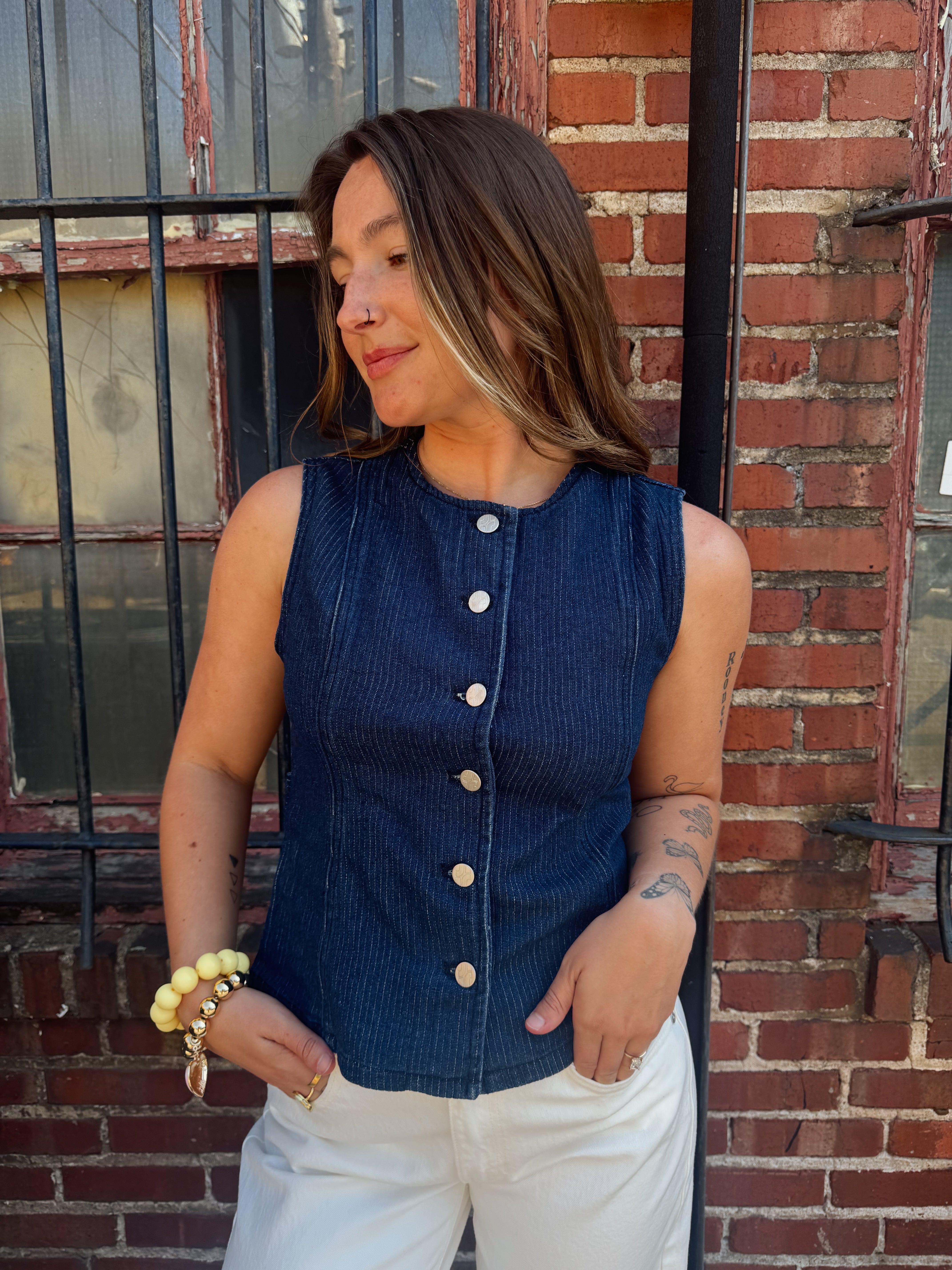 Jiji Nils Vest in Bleu Marine
