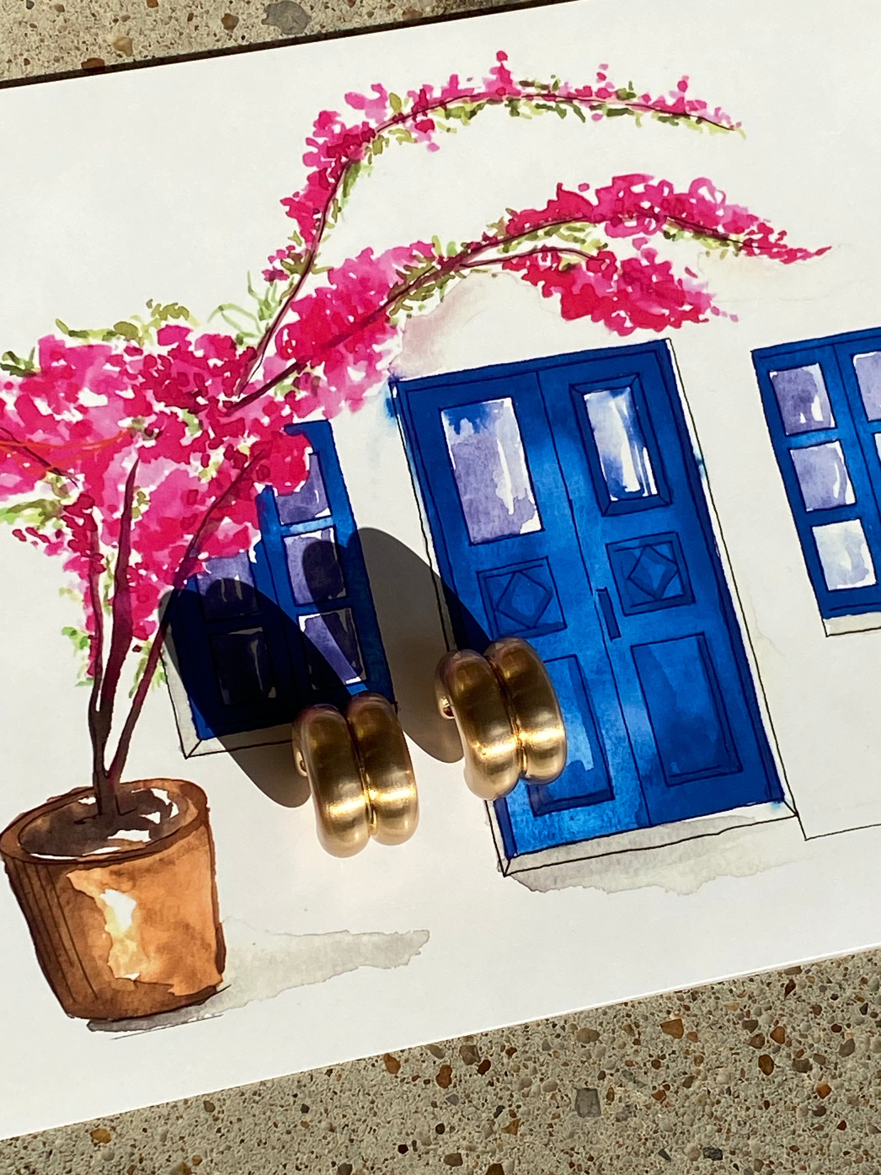 Puffy Double Hoop Earring