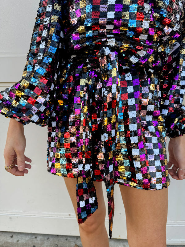 Buddylove Adeline Sequin Wrap Dress - Kaleidoscope