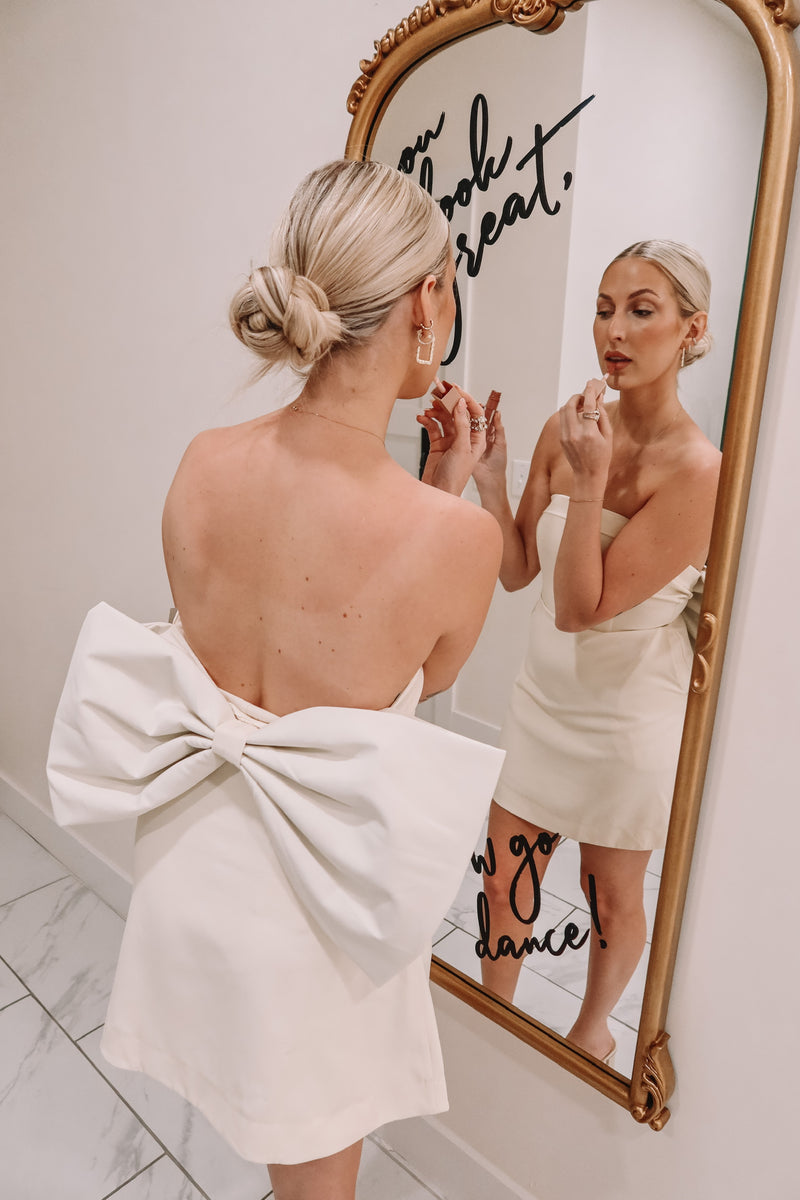 Big Bow Tube Dress - Ecru
