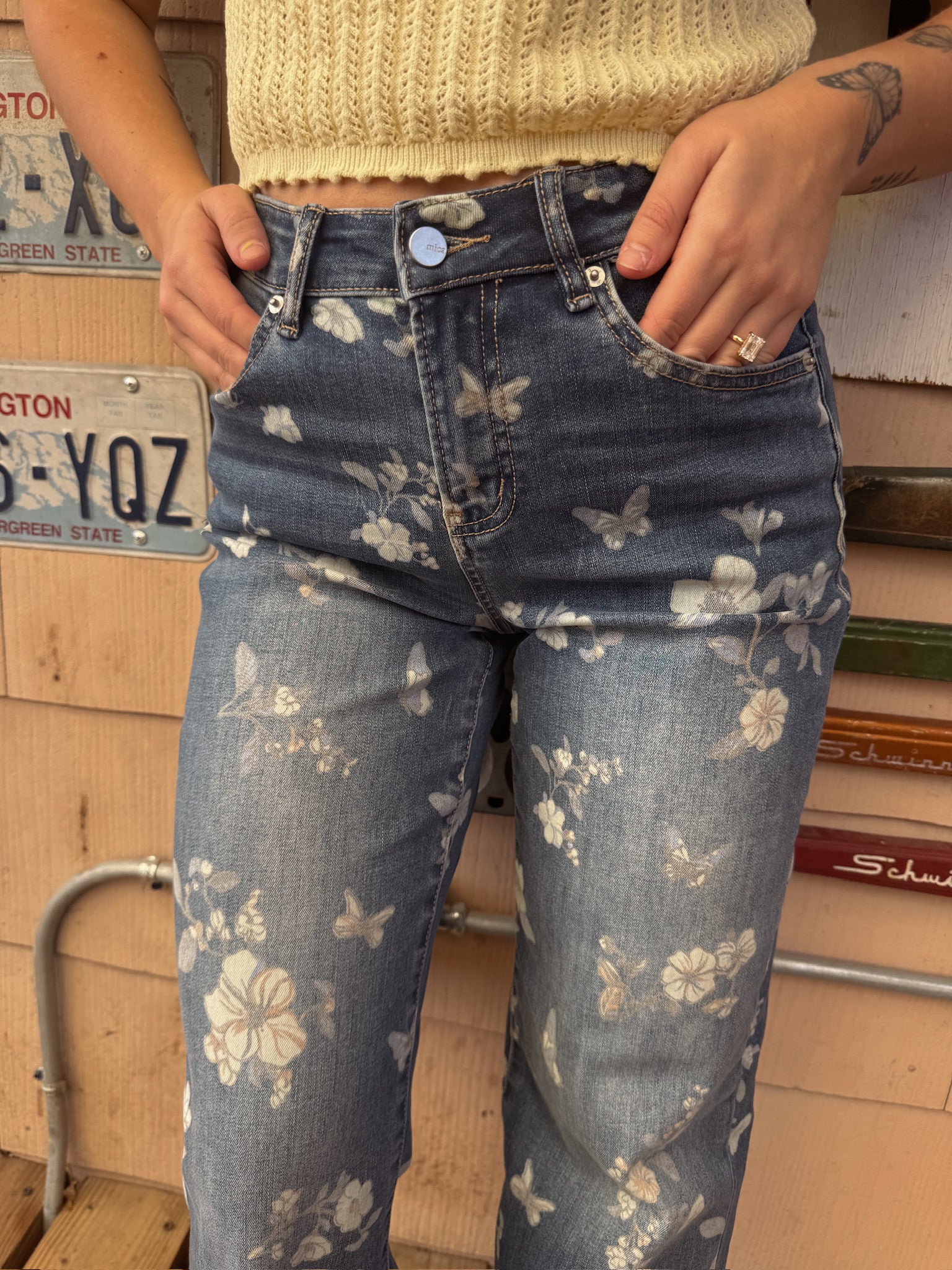 Lindsey Floral Straight Leg Denim