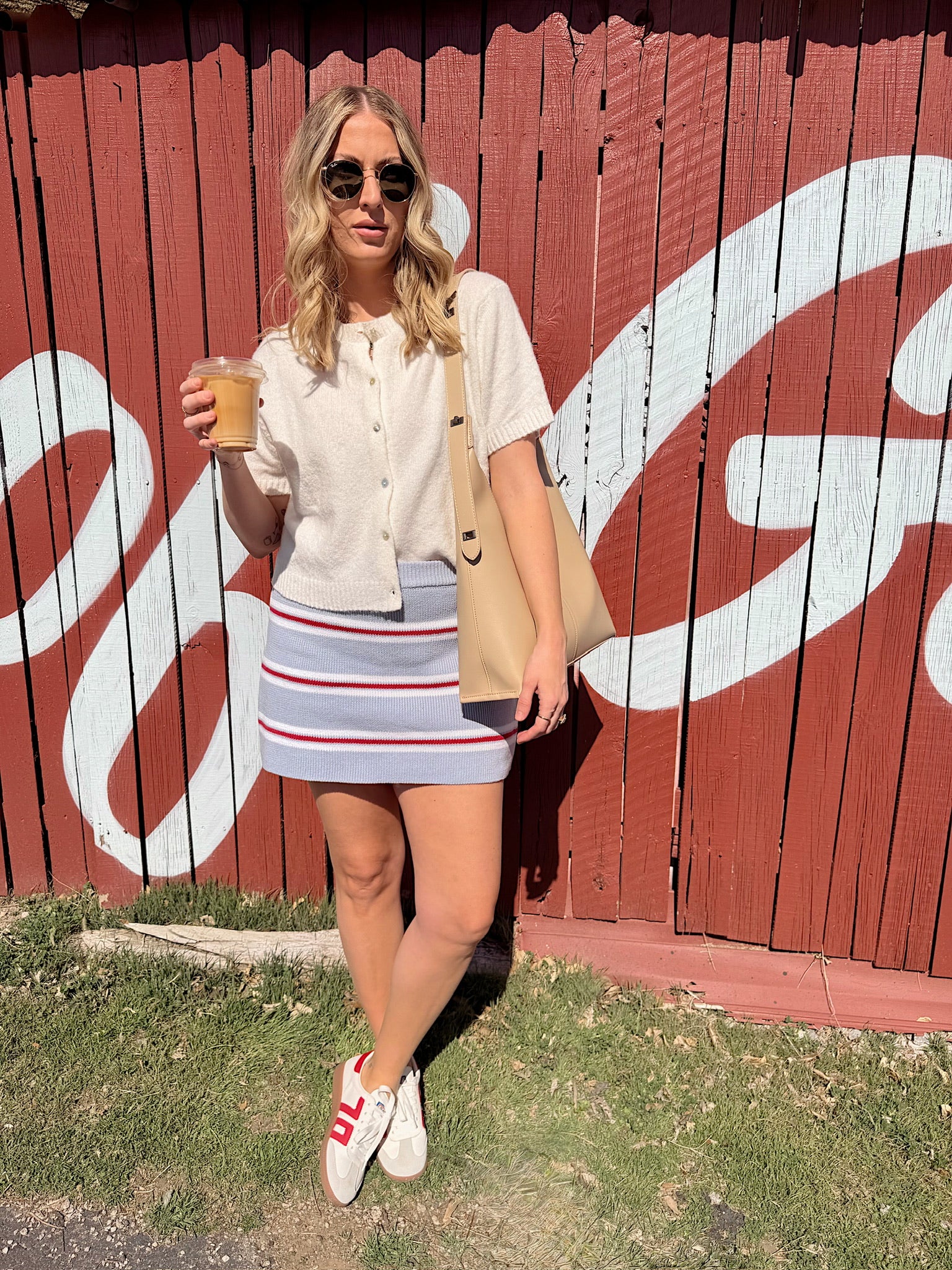 April Striped Skort