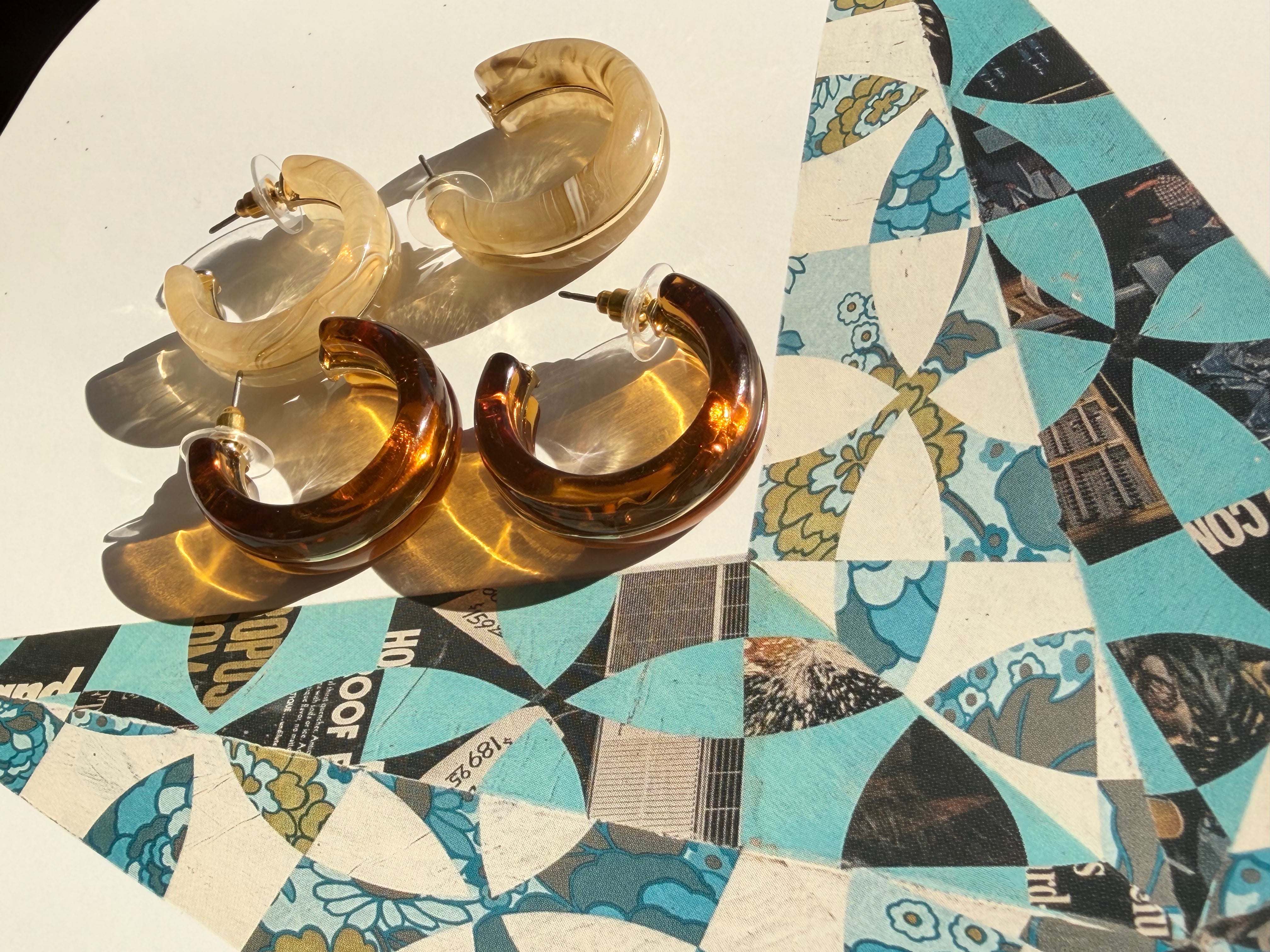 Acetate Hoop Earring