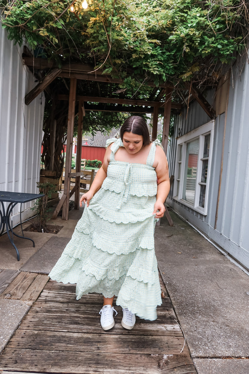 Buddylove Landon Tie Shoulder Maxi Dress - Misty Blue