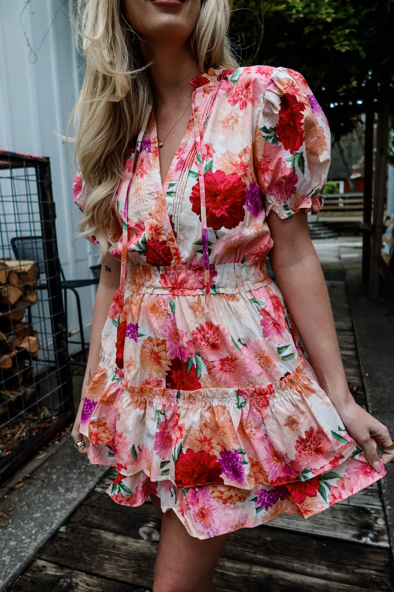 Buddylove Clementine Elastic Waist Mini Dress - Mad Hatter
