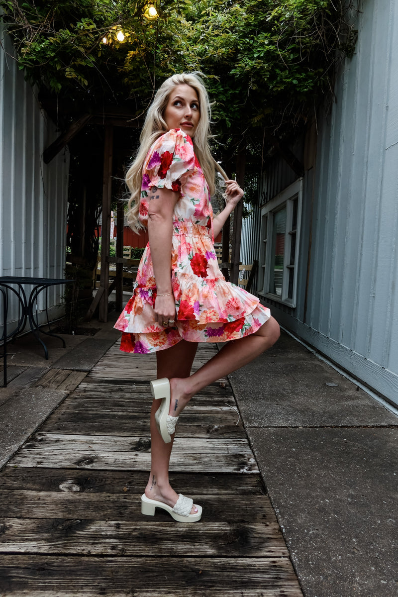 Buddylove Clementine Elastic Waist Mini Dress - Mad Hatter