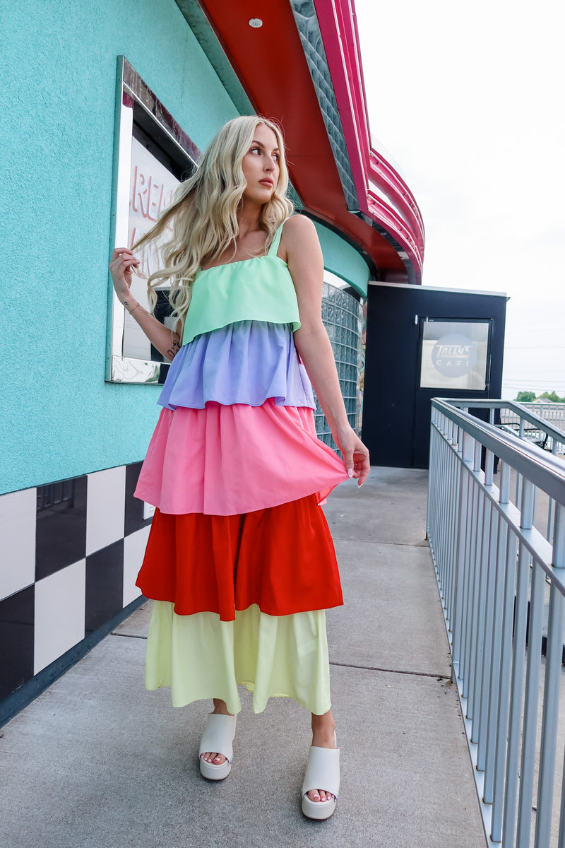 Buddylove Angus Tiered Maxi Dress - Mystic