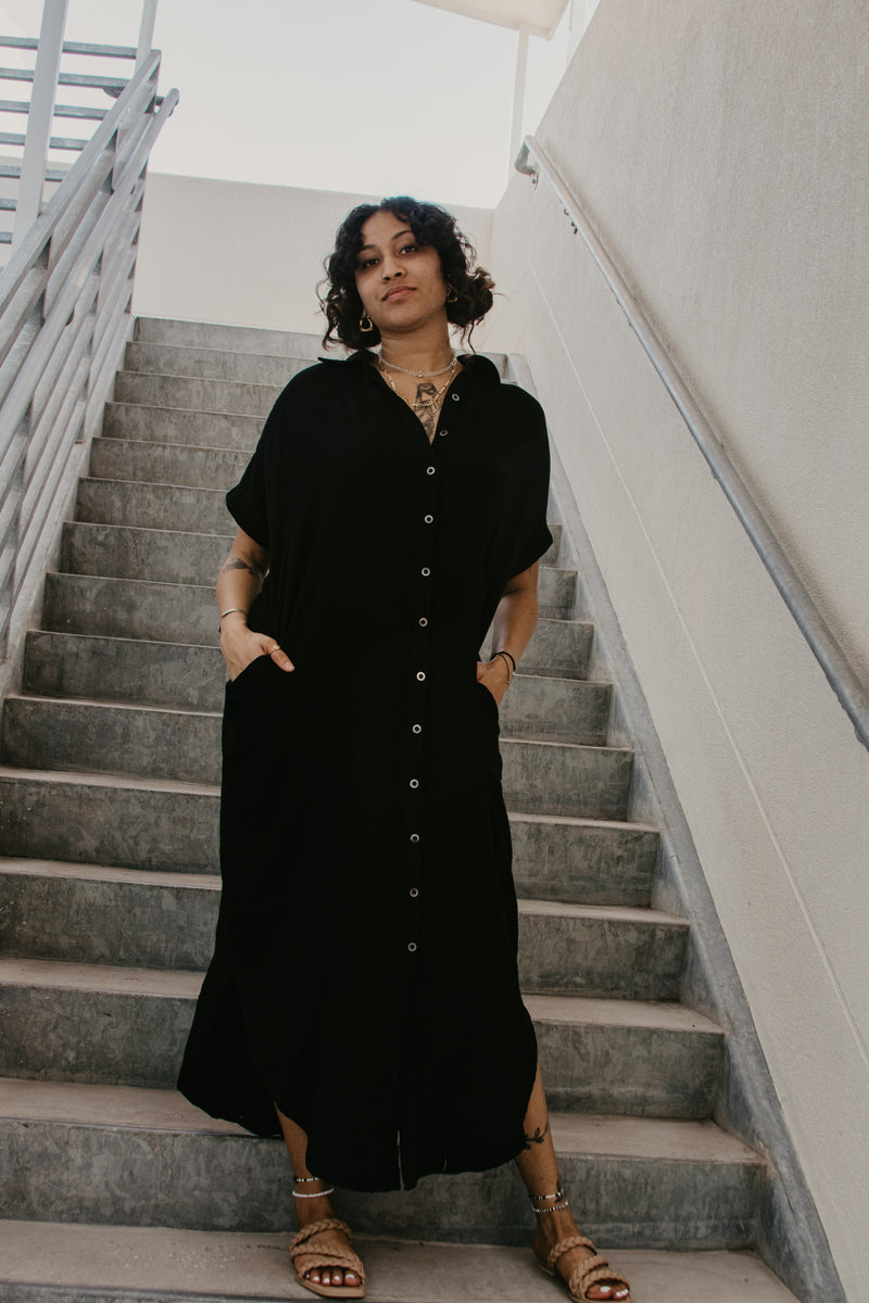 Buddylove Carmen Cover Up Maxi Dress - Black
