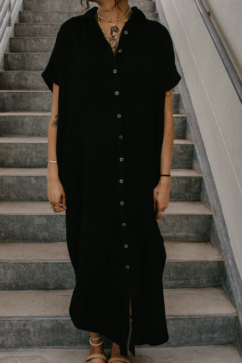 Buddylove Carmen Cover Up Maxi Dress - Black