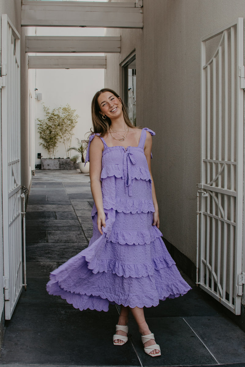 Buddylove Landon Tie-Shoulder Maxi Dress - Amethyst