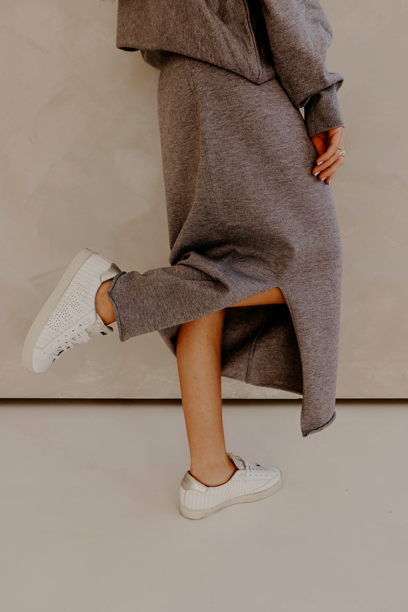 "The Sarah" Knit Skirt - Grey