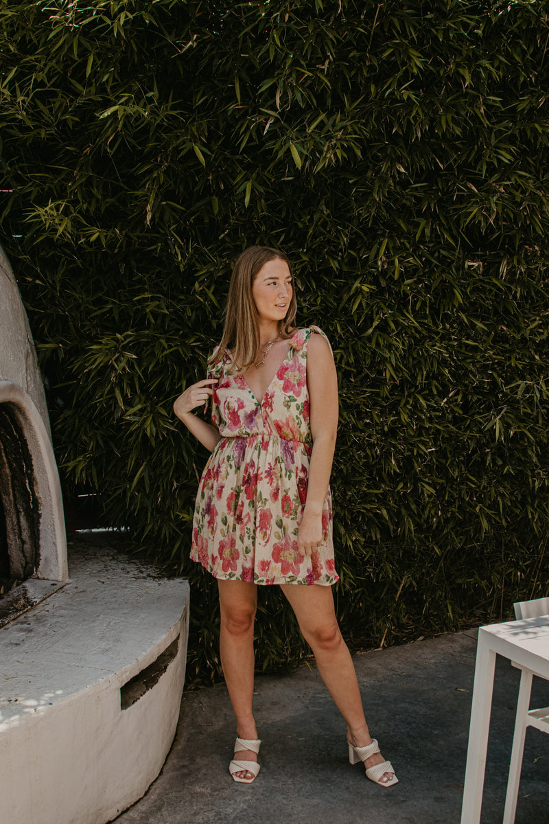 Buddylove Melanie Tie-Shoulder Mini Dress - Raspberry Rose