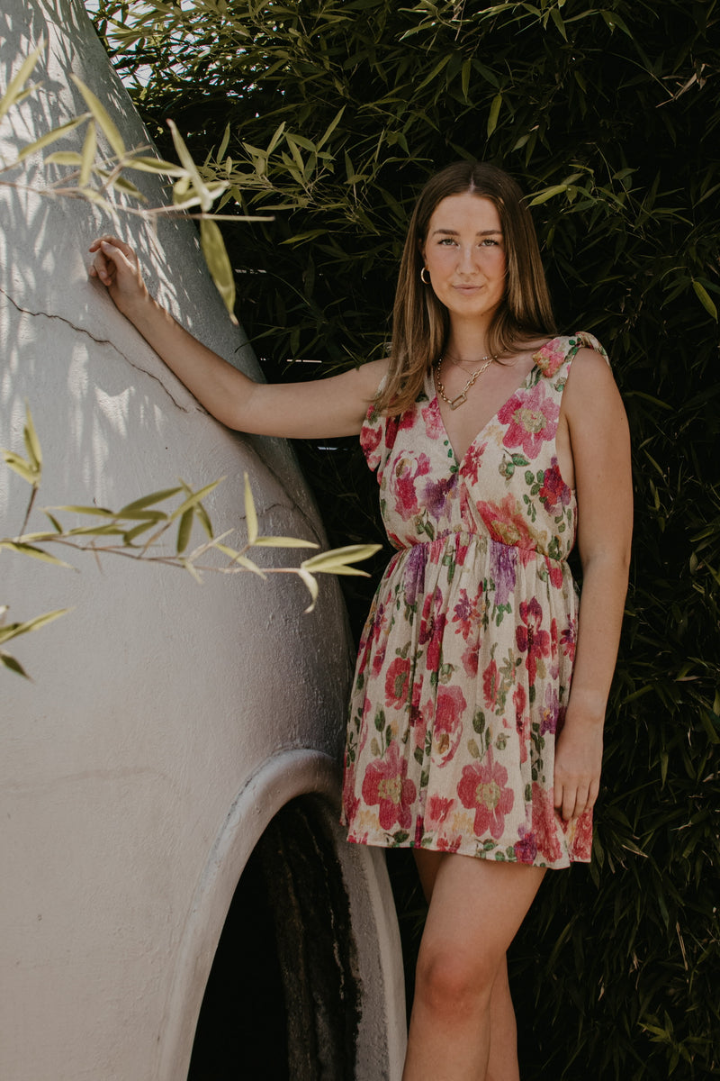 Buddylove Melanie Tie-Shoulder Mini Dress - Raspberry Rose