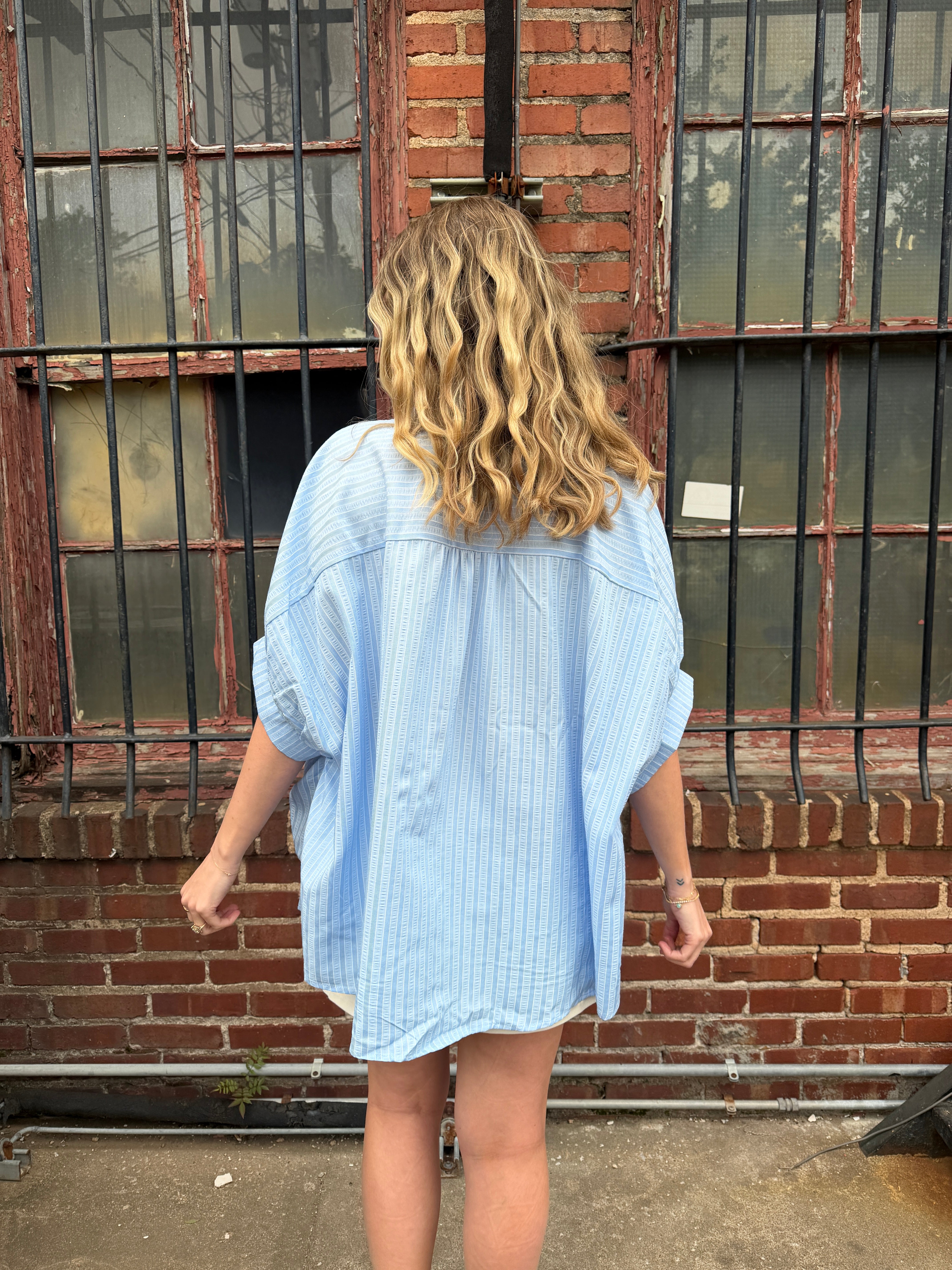 Blue Button Up