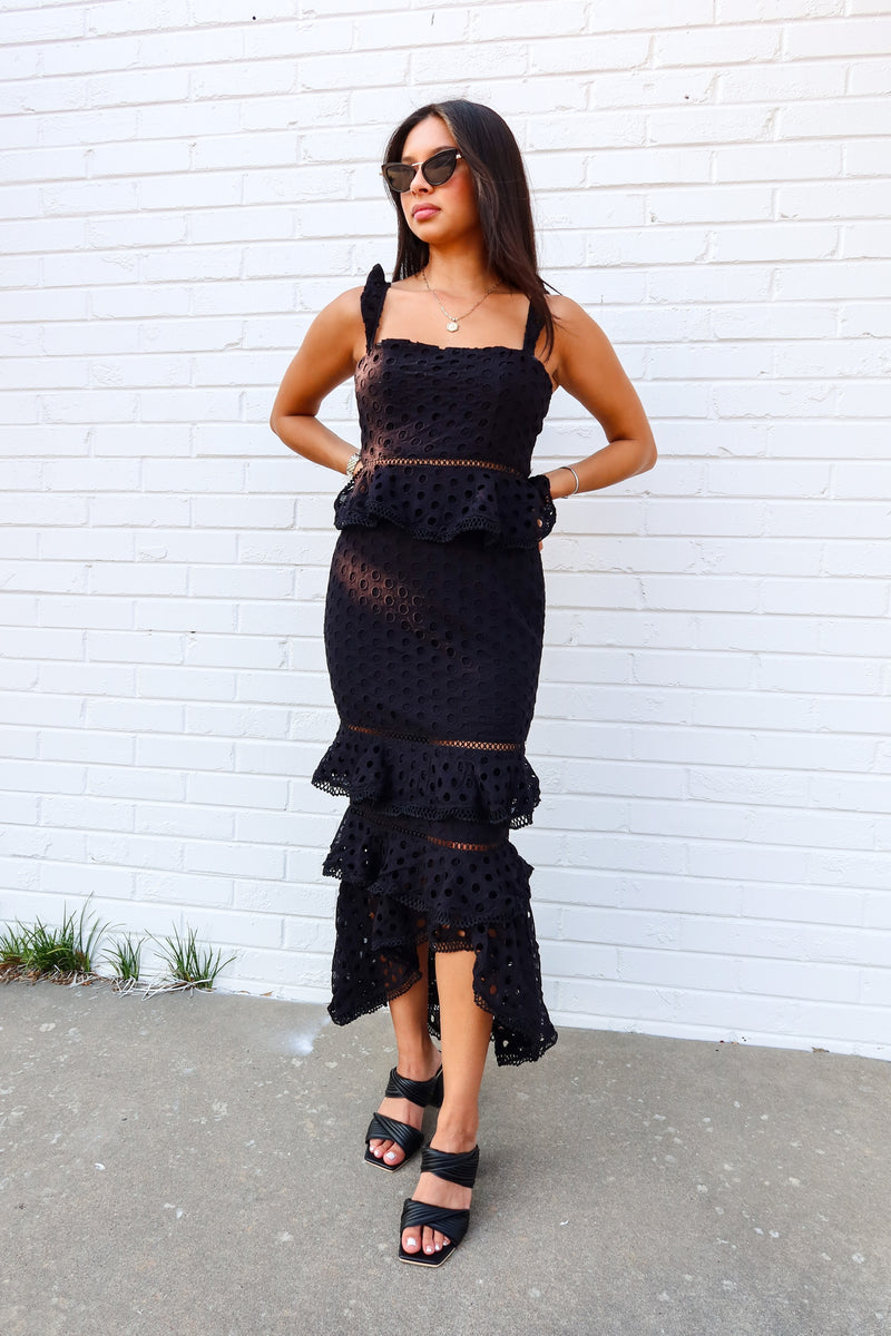 First Impressions Eyelet Maxi - Black
