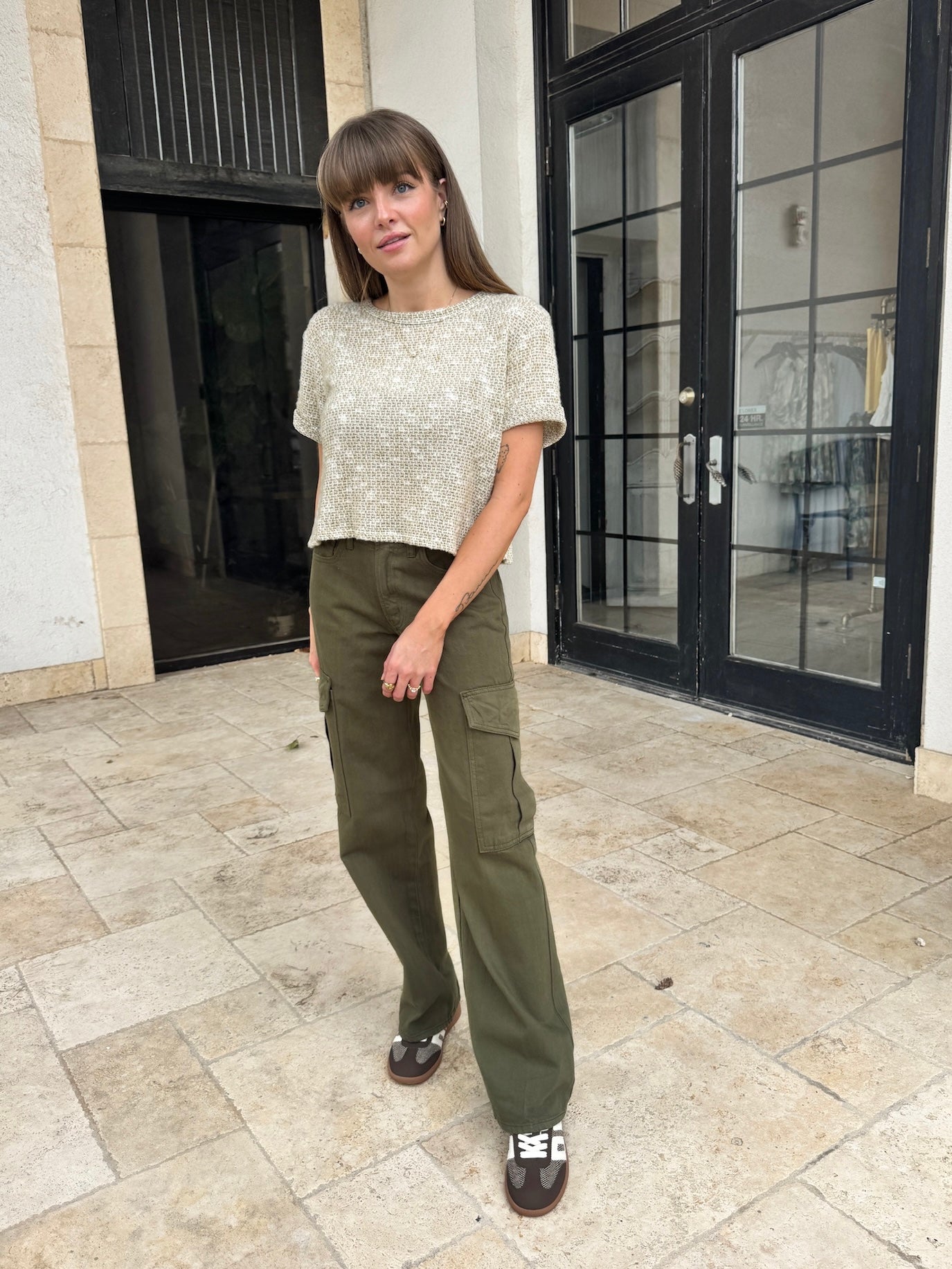 Dark Olive Cargo Jean
