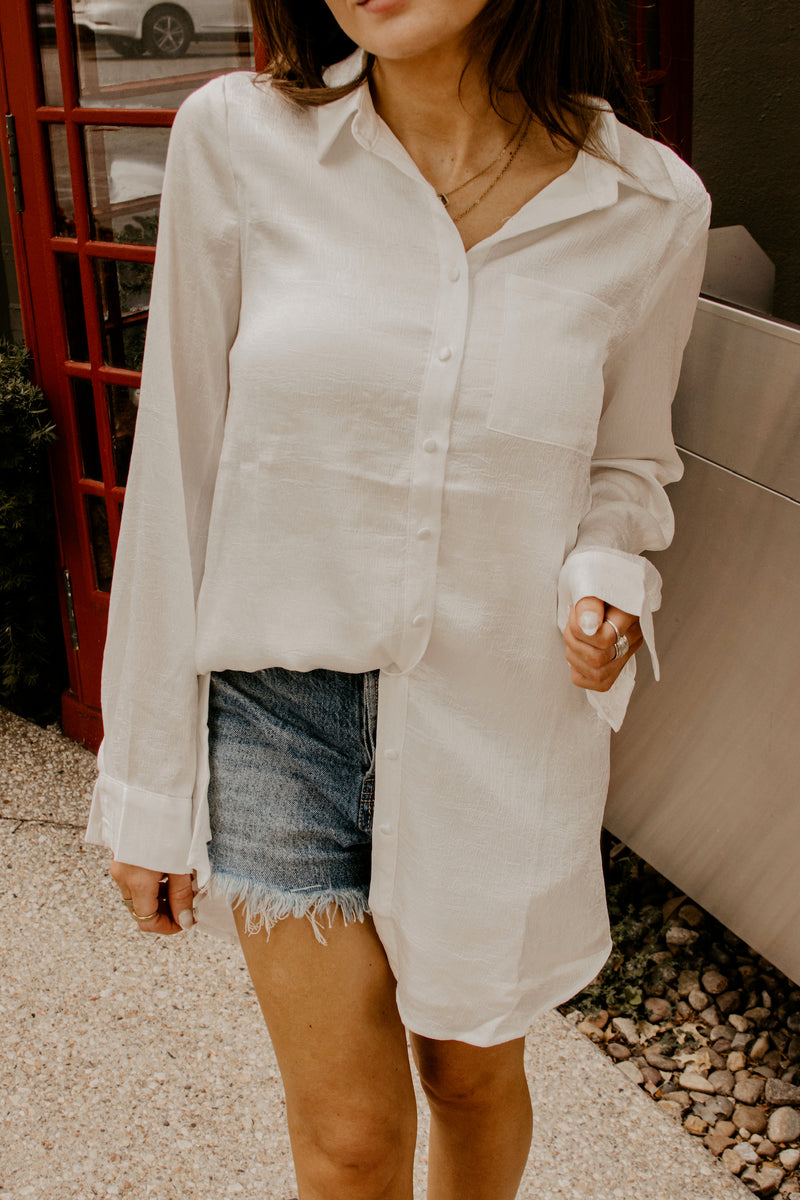 Business As Usual Button Down - White