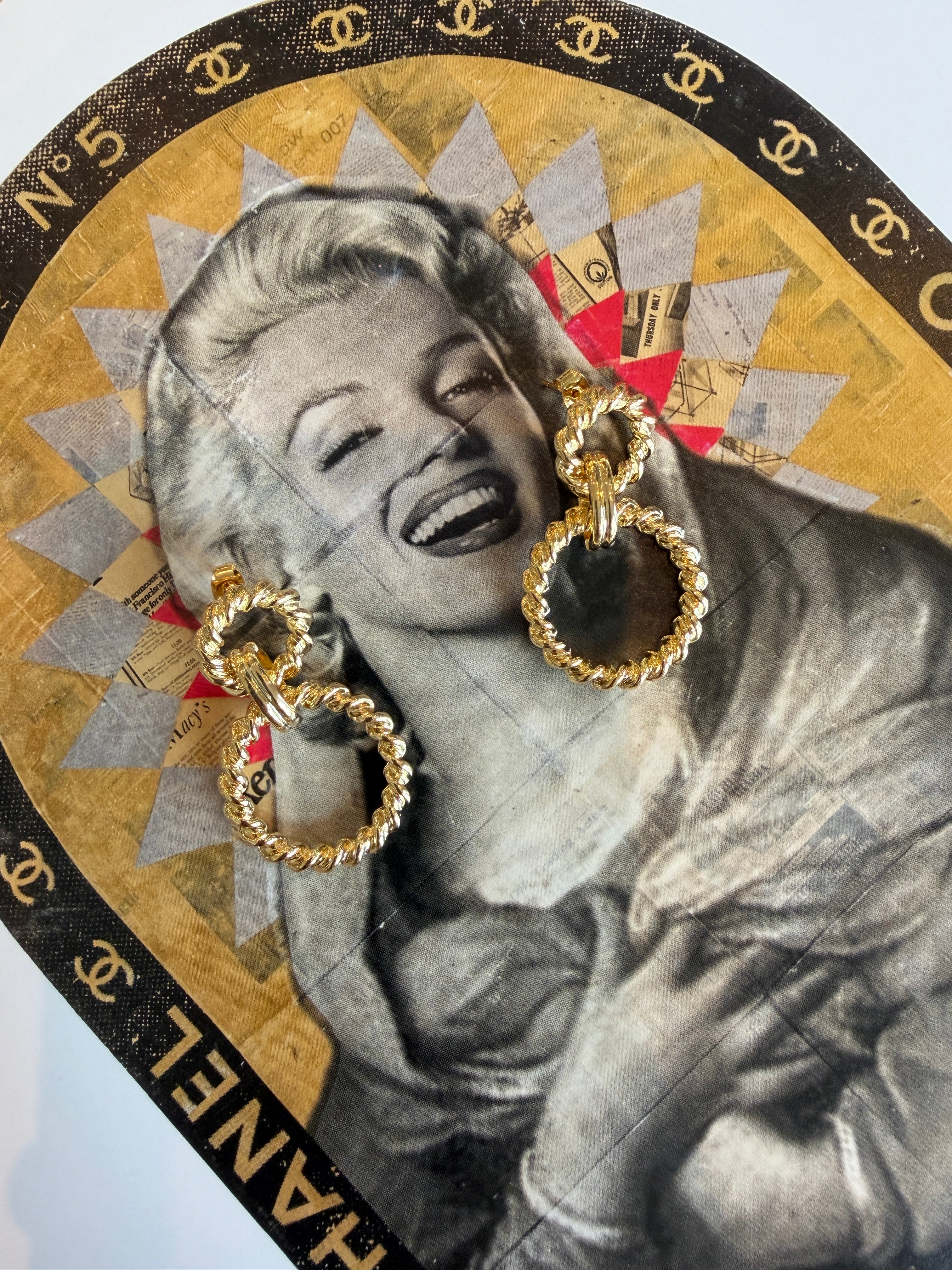 Twisted Brass Hoops