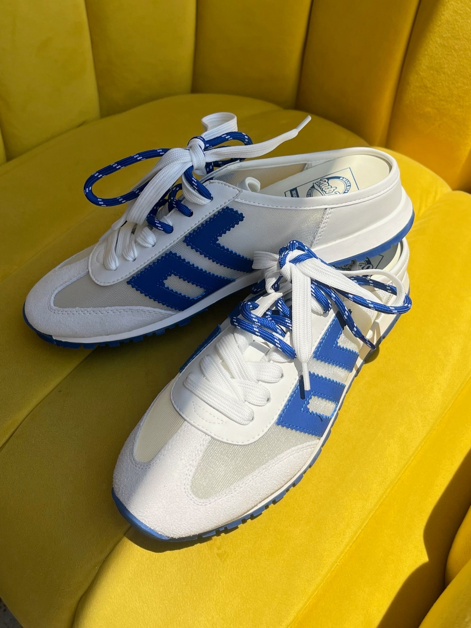 Back 70 Venice Backless Sneakers in White Blue