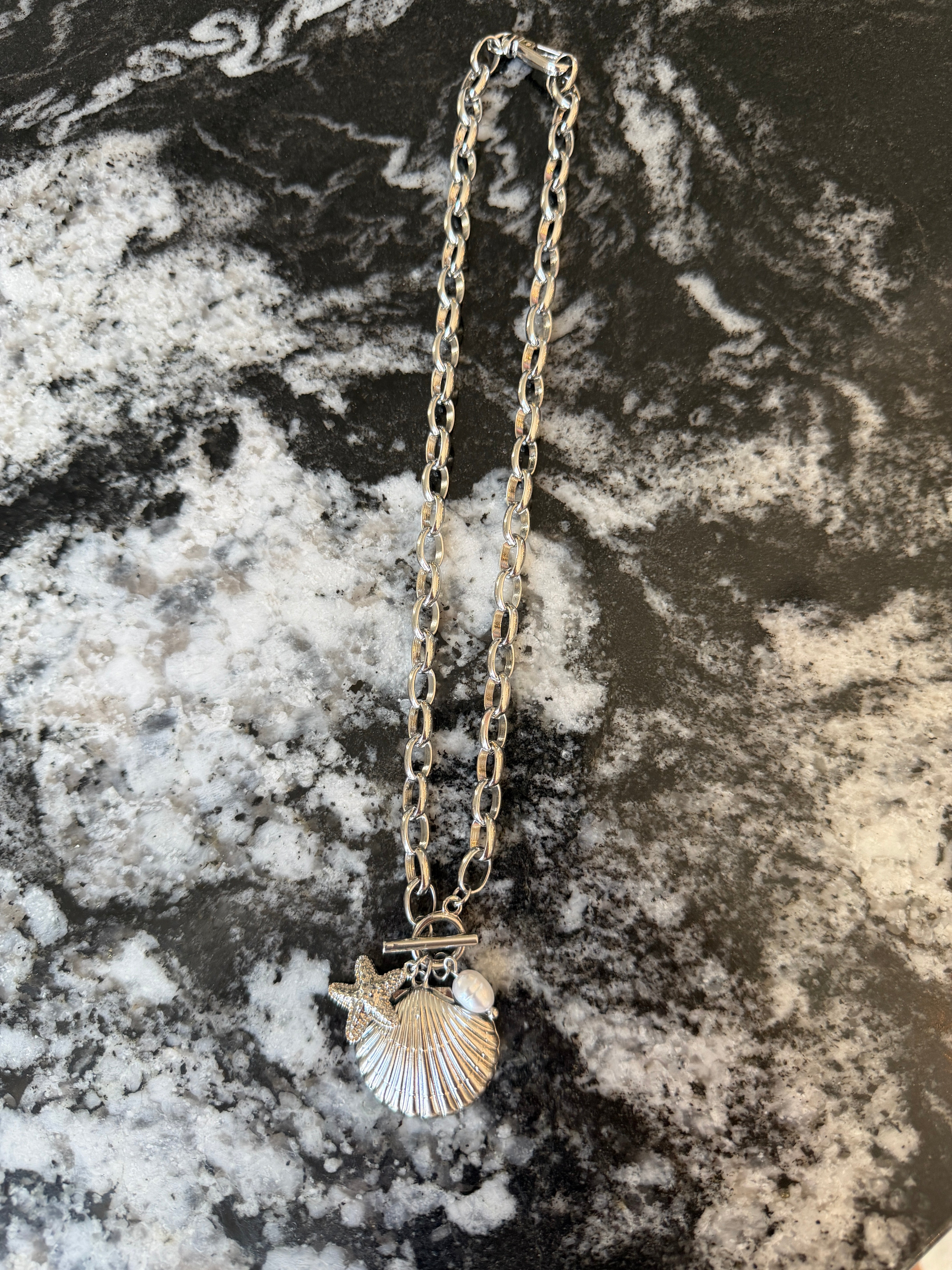 Seashell Silver Chain Necklace