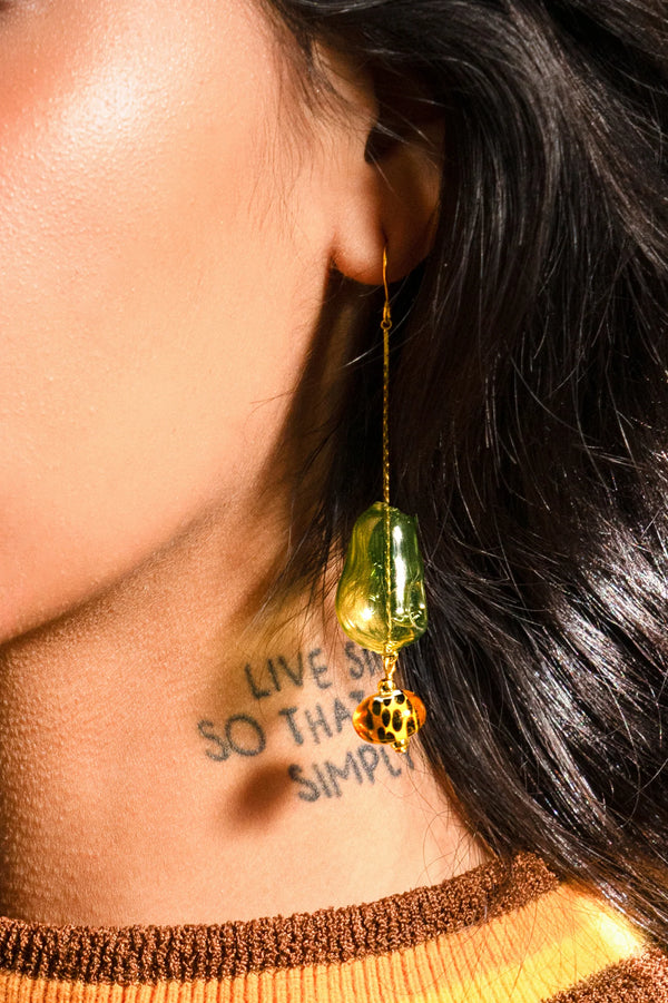 Peter + June Lennox Earring in Green Glass