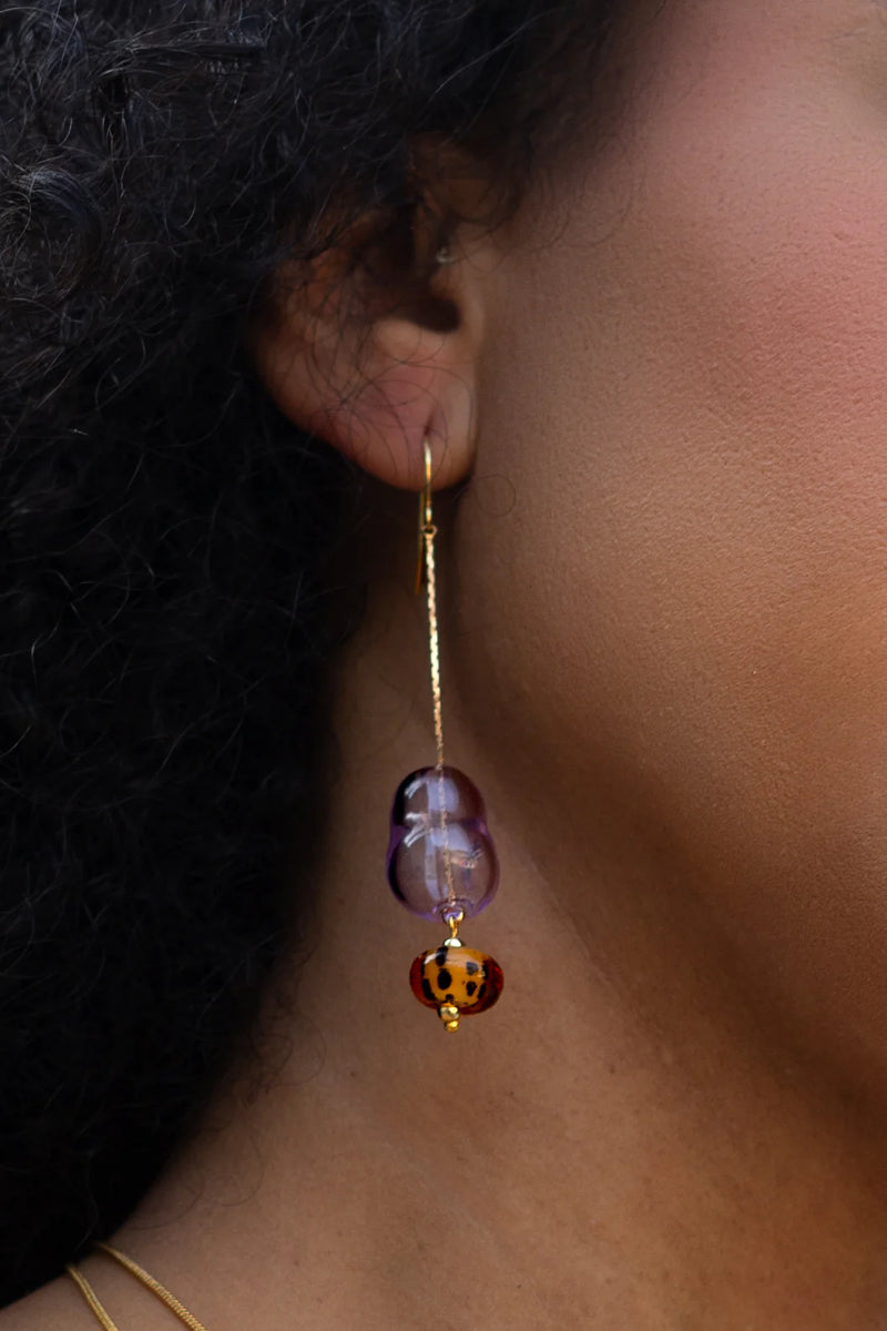 Peter + June Lennox Earring in Lilac Glass