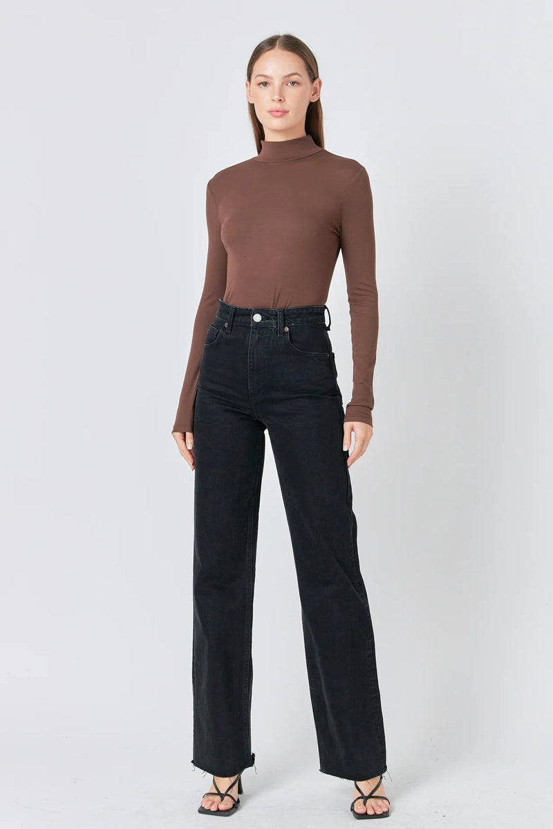 Endless Rose Turtle Neck Top - Brown