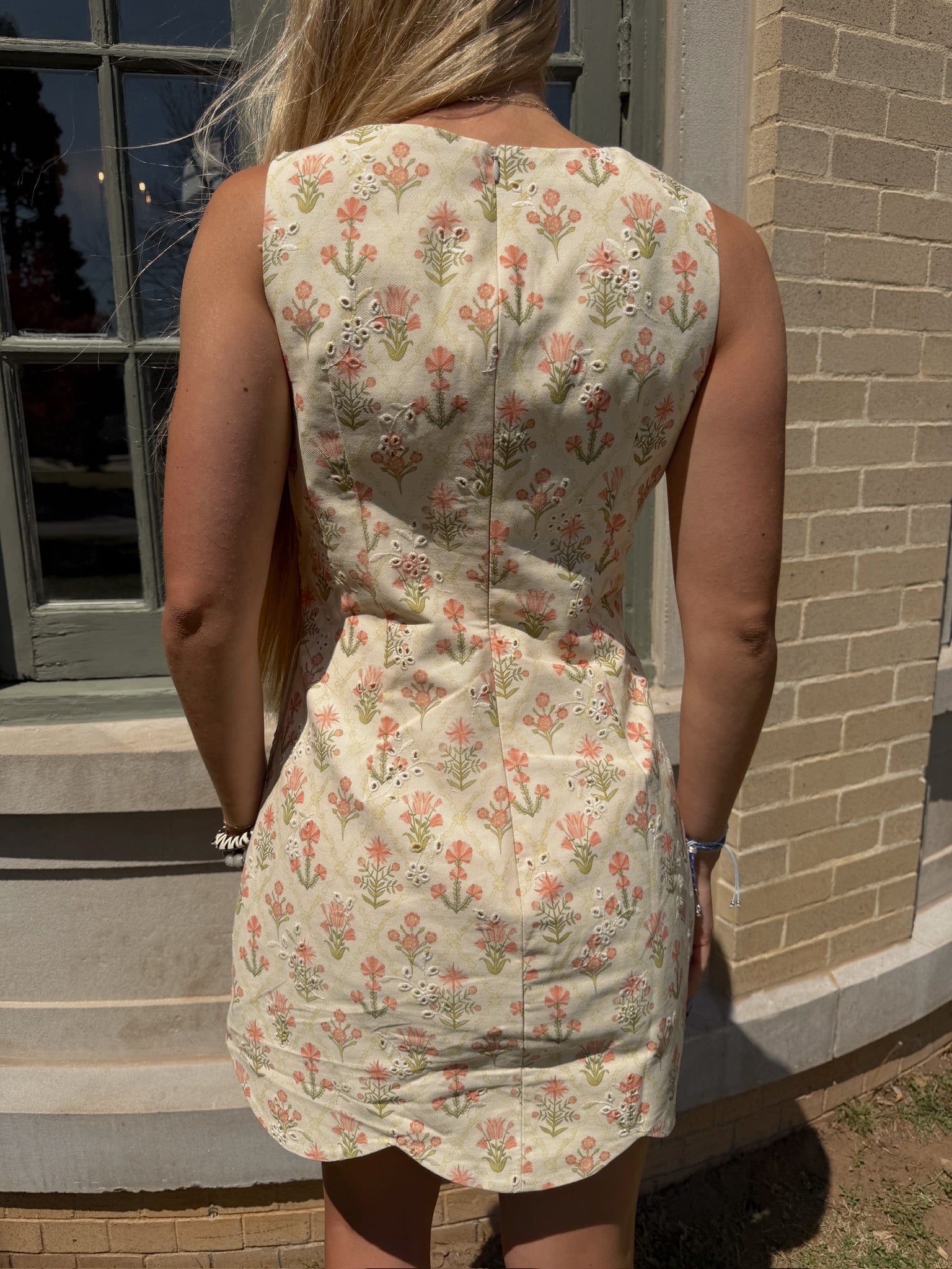 Mary Mini Dress With Scallop Hem