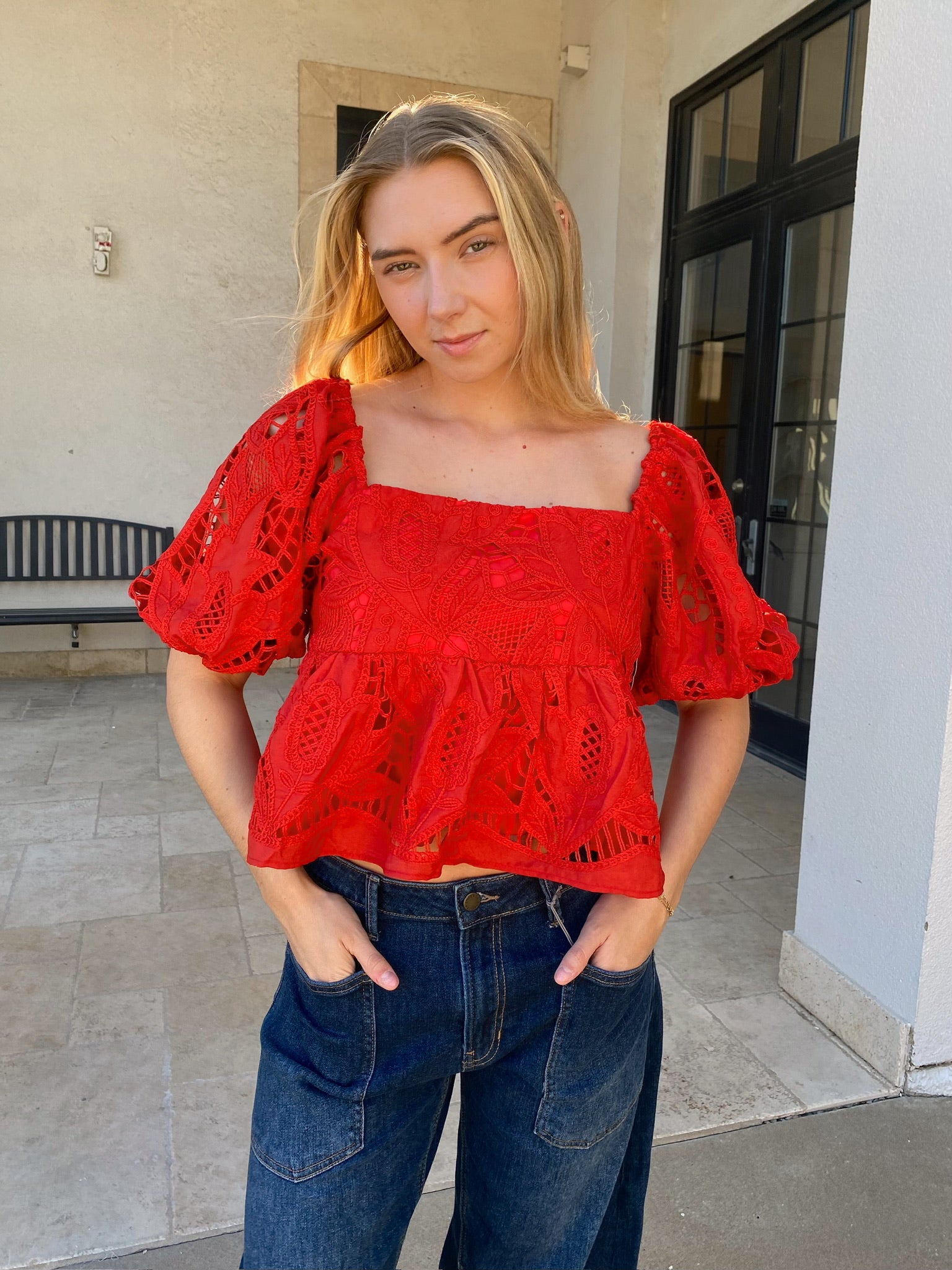 dRA Gemma Top - Romance Red