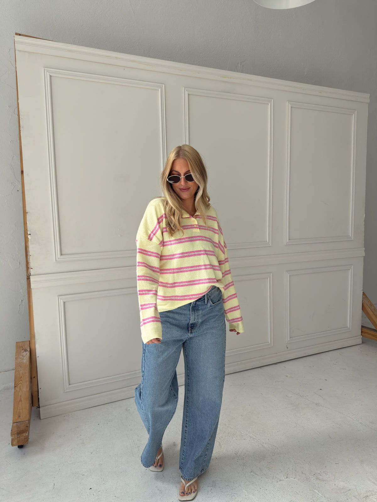 Caroline Cozy Stripe Knit Sweater - Yellow