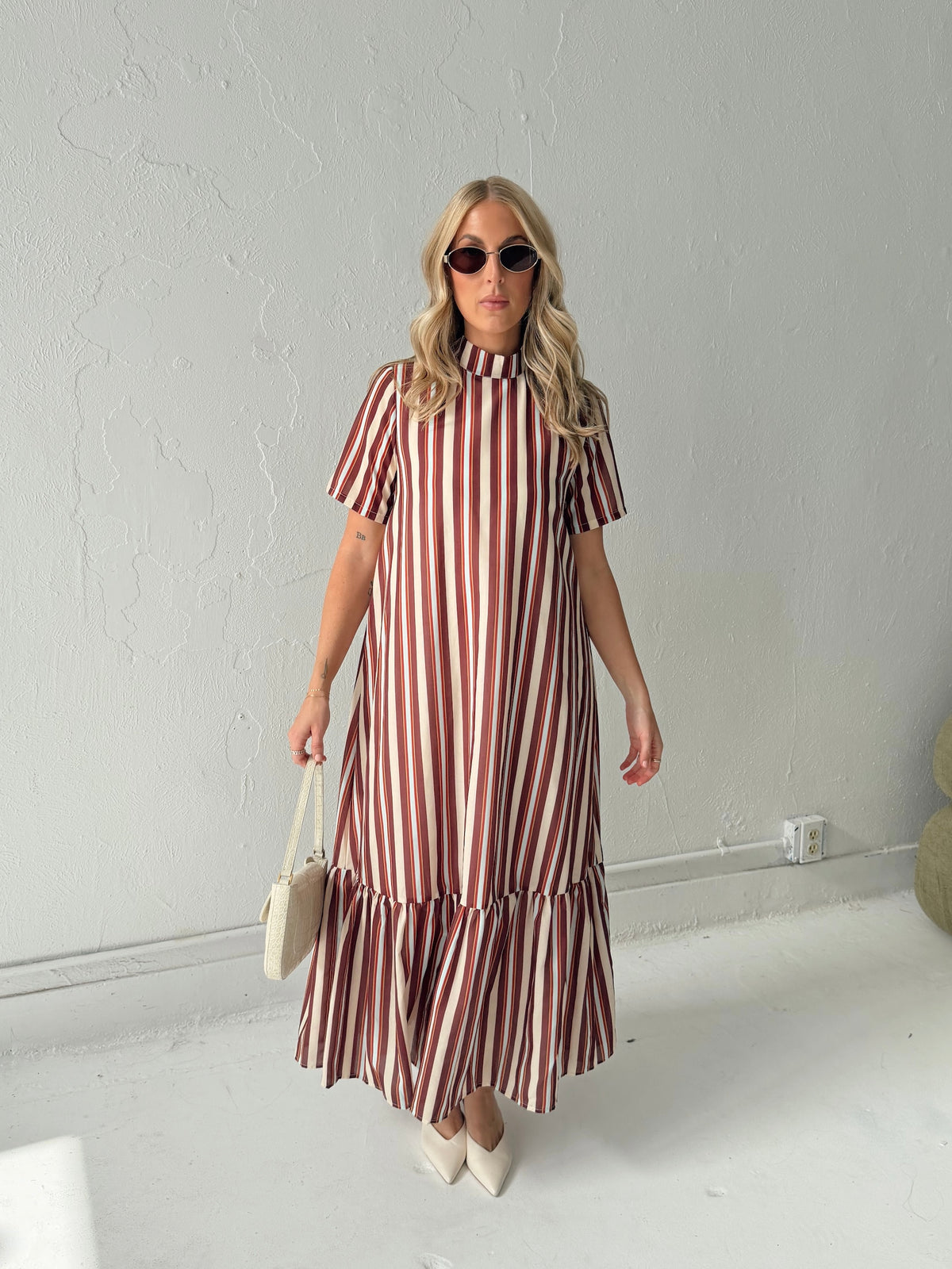 Parker Striped Tie Back Maxi Dress