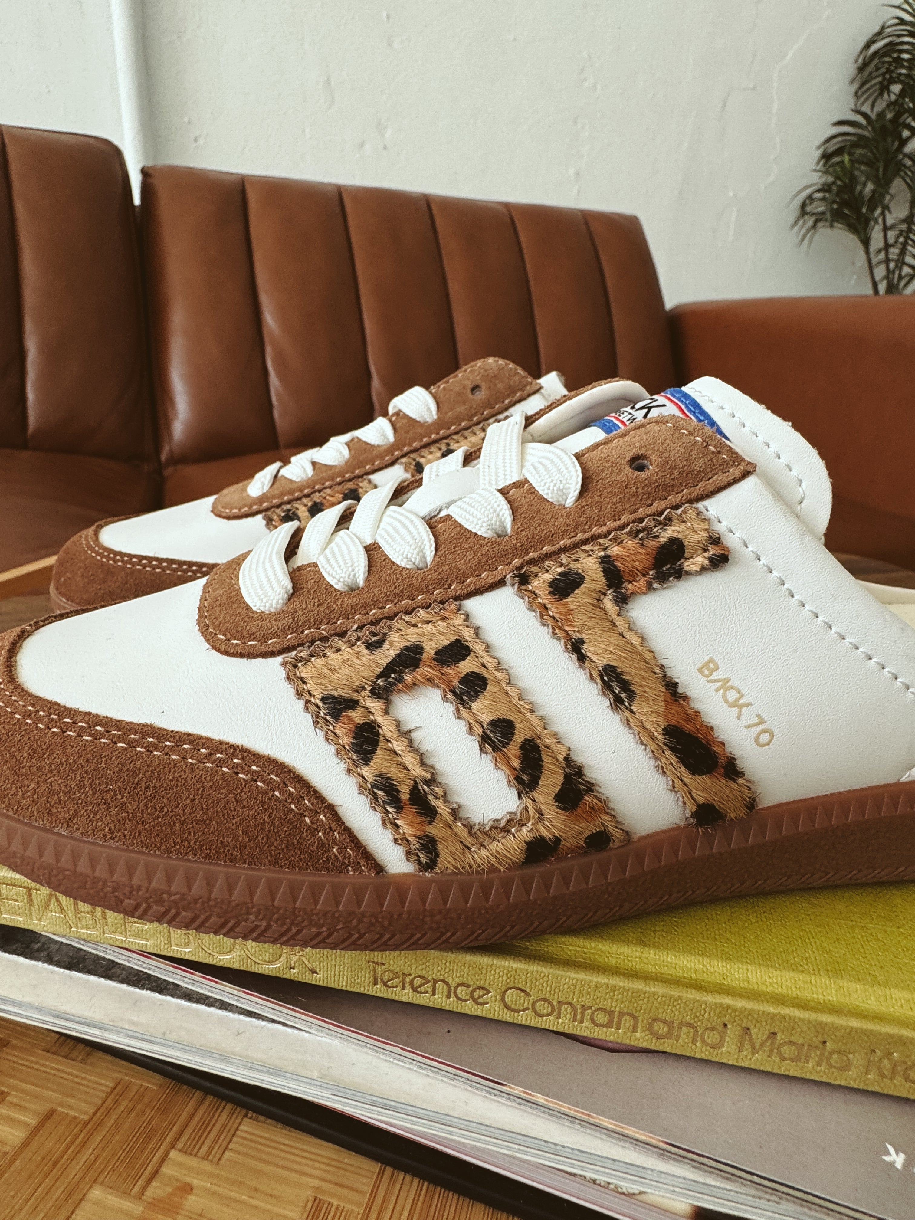 Back 70 Easter Backless Sneakers in Leopard