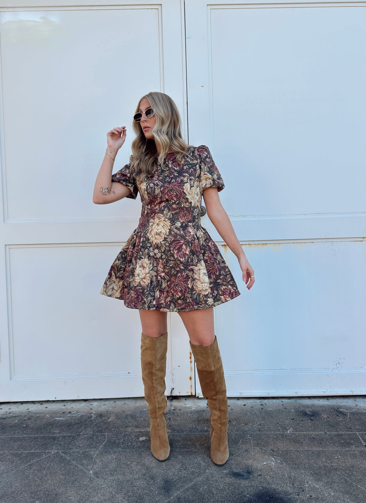 Anna Vintage Floral Mini Dress