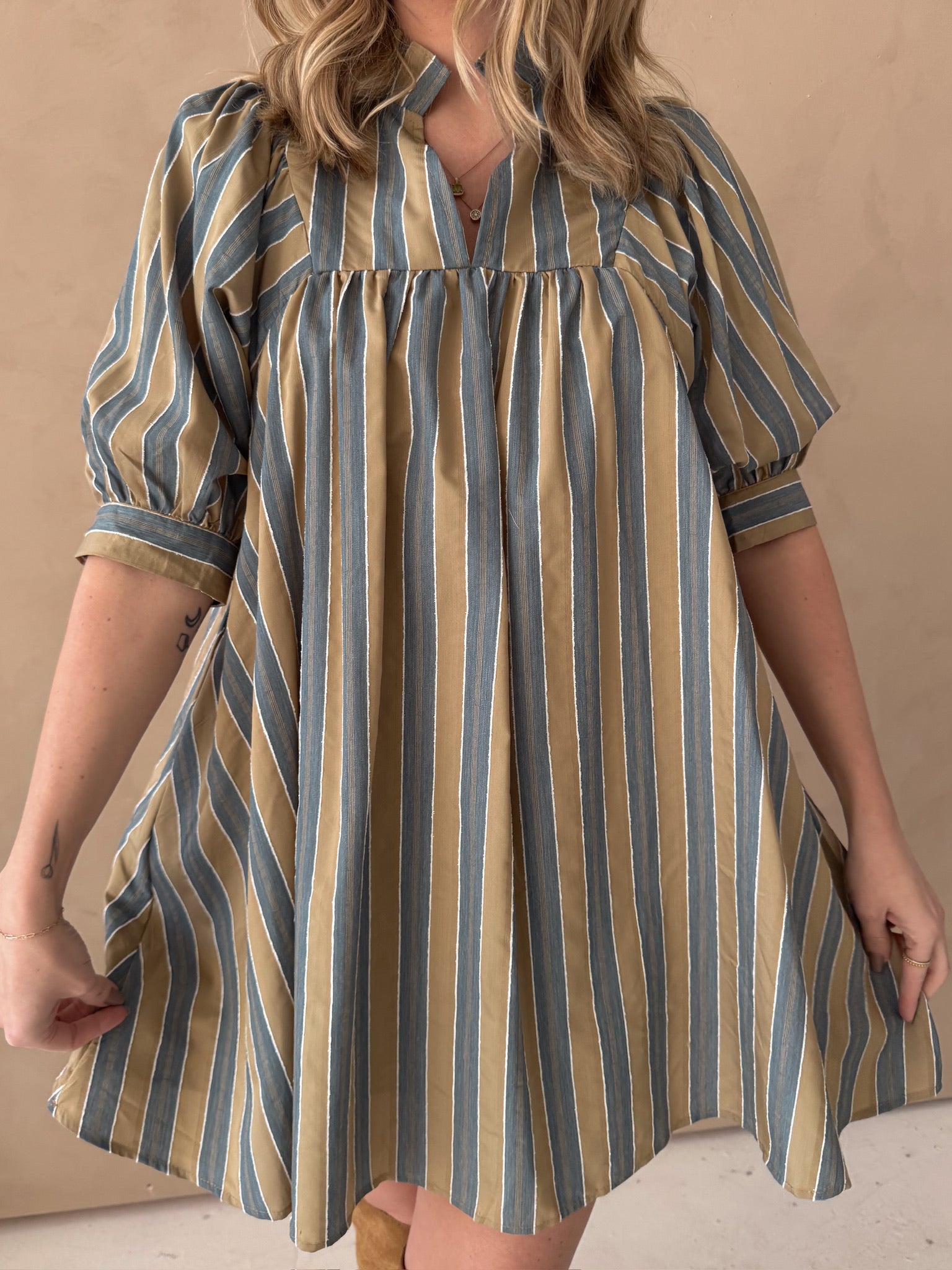 Meet Me in Santorini Hazel Stripe Mini Dress