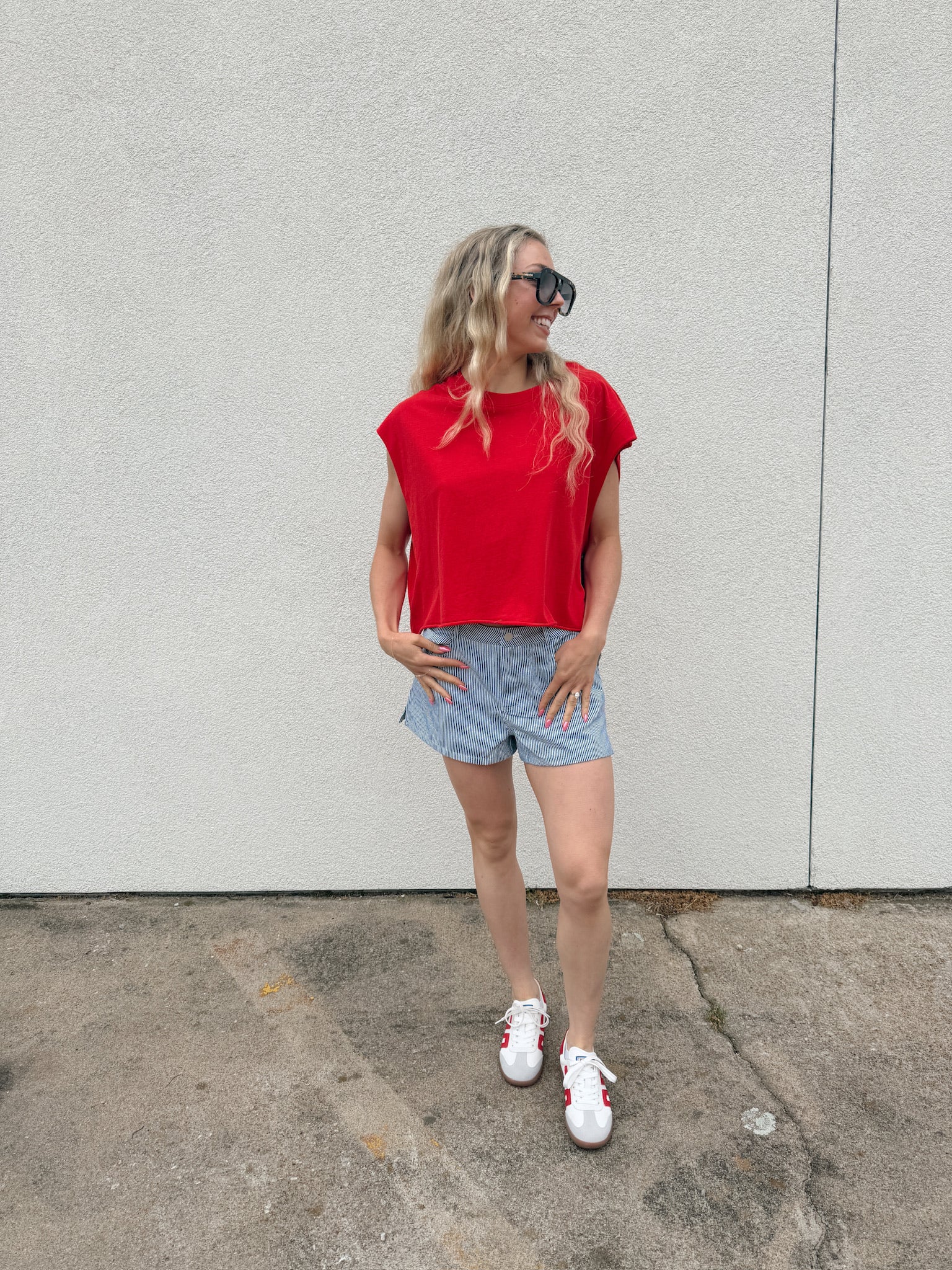 Navy Stripe Shorts