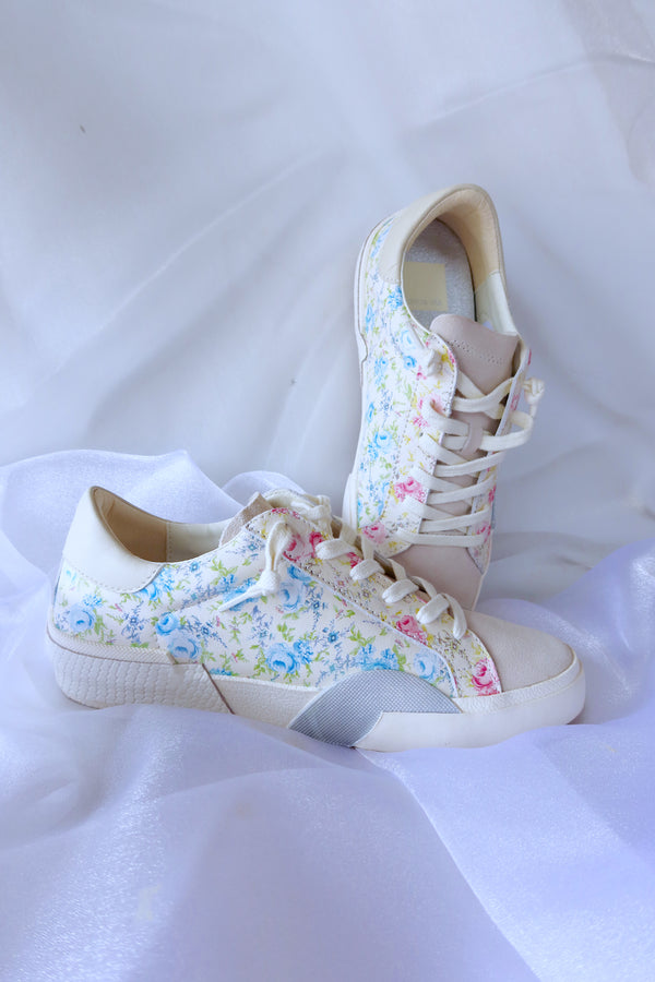 Dolce Vita Zina Sneakers - Blue Floral Leather