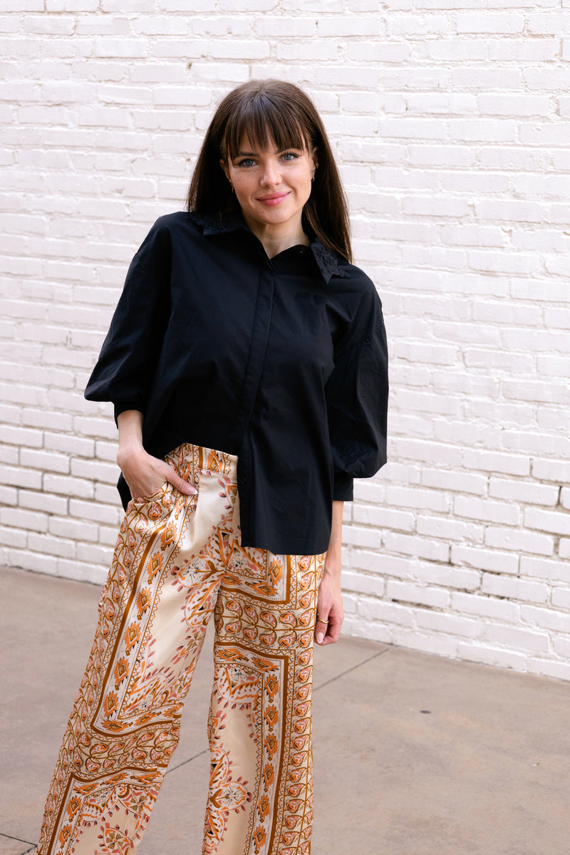 Satin Paisley Pants