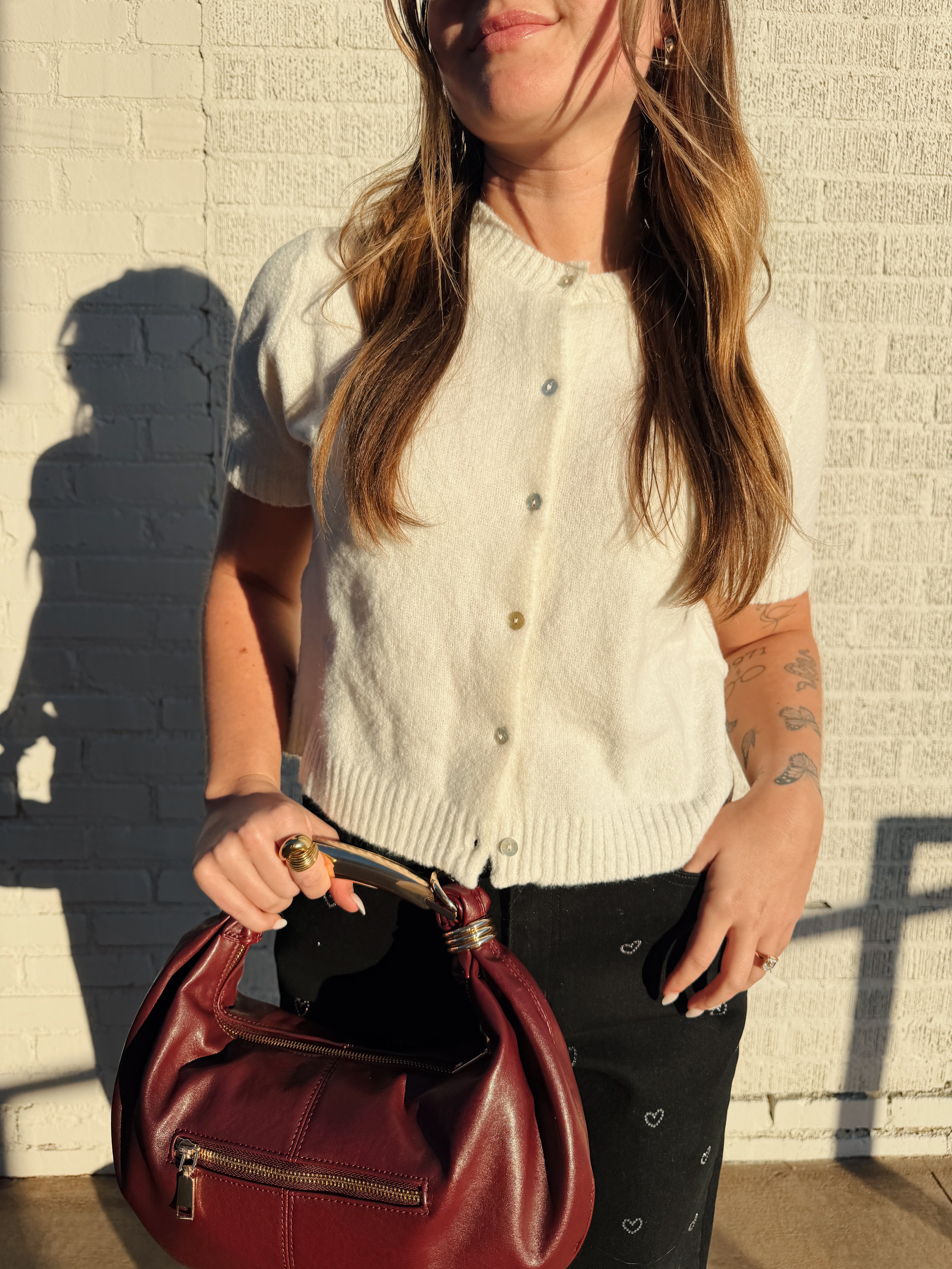 Jayden Button Up Cardigan - Off White