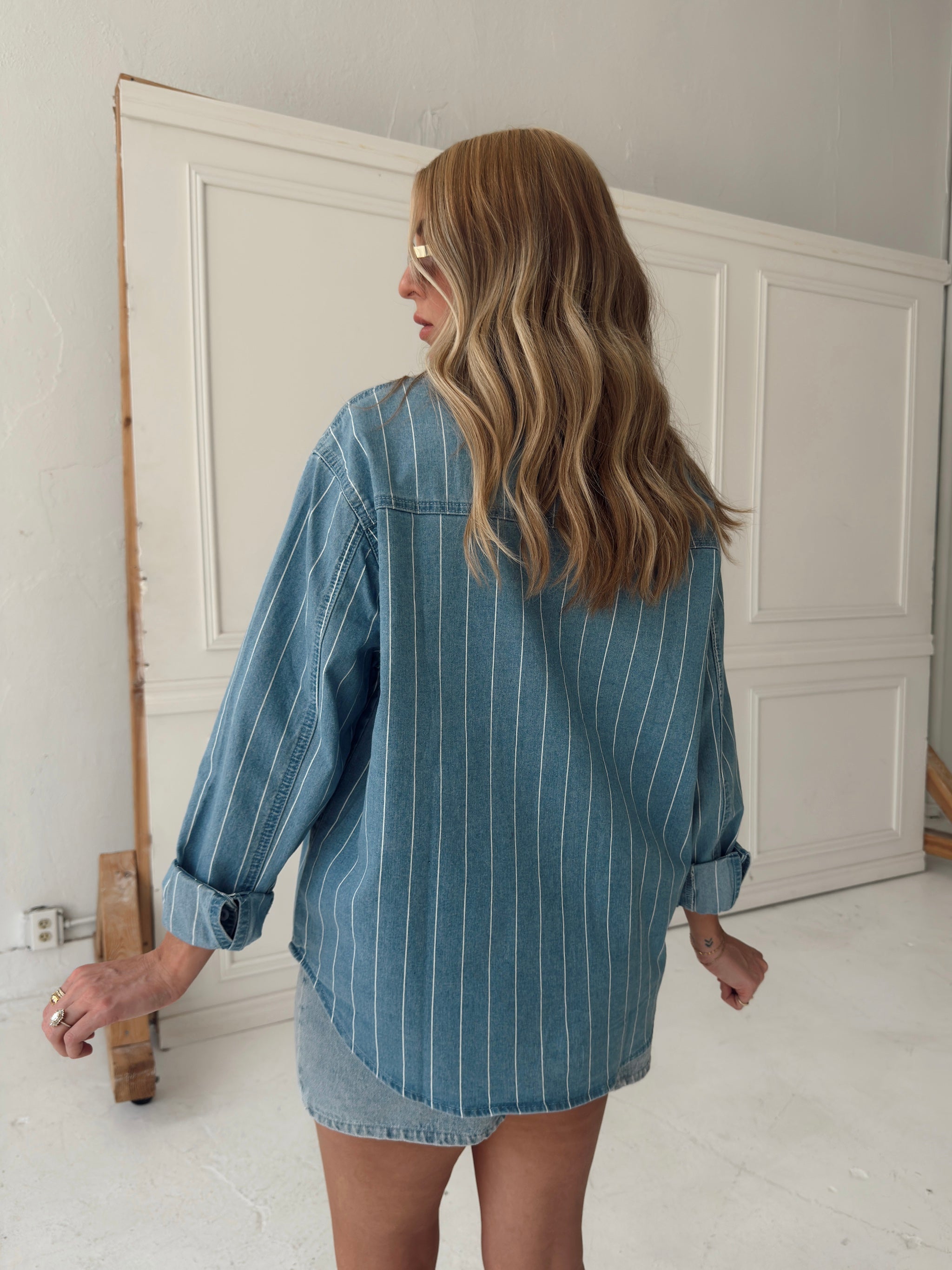 Baylee Blue Denim Button Down