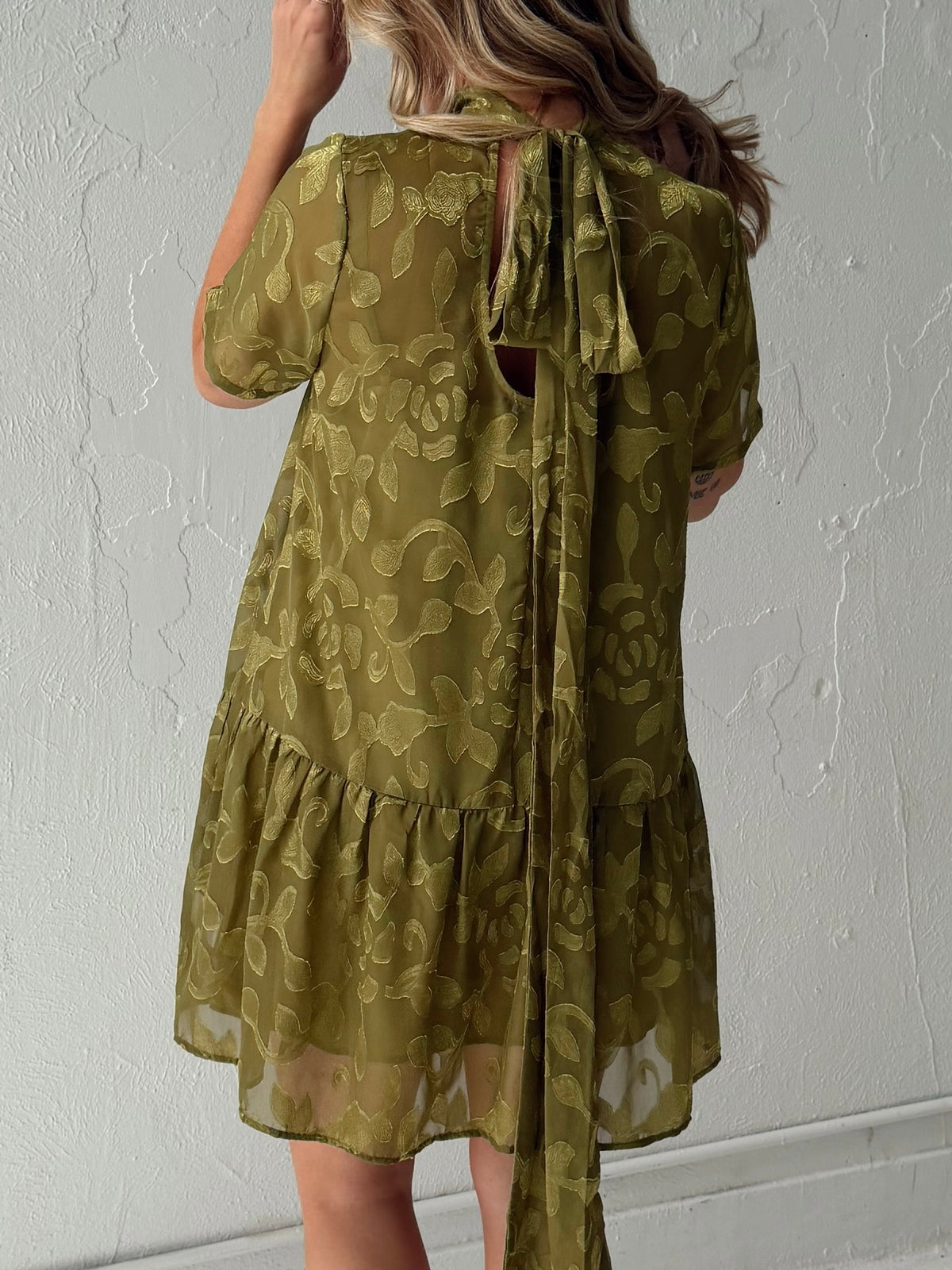 Kelly Floral Mini Dress - Olive
