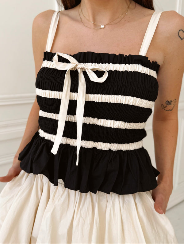 Contrast Black & White Cami Top