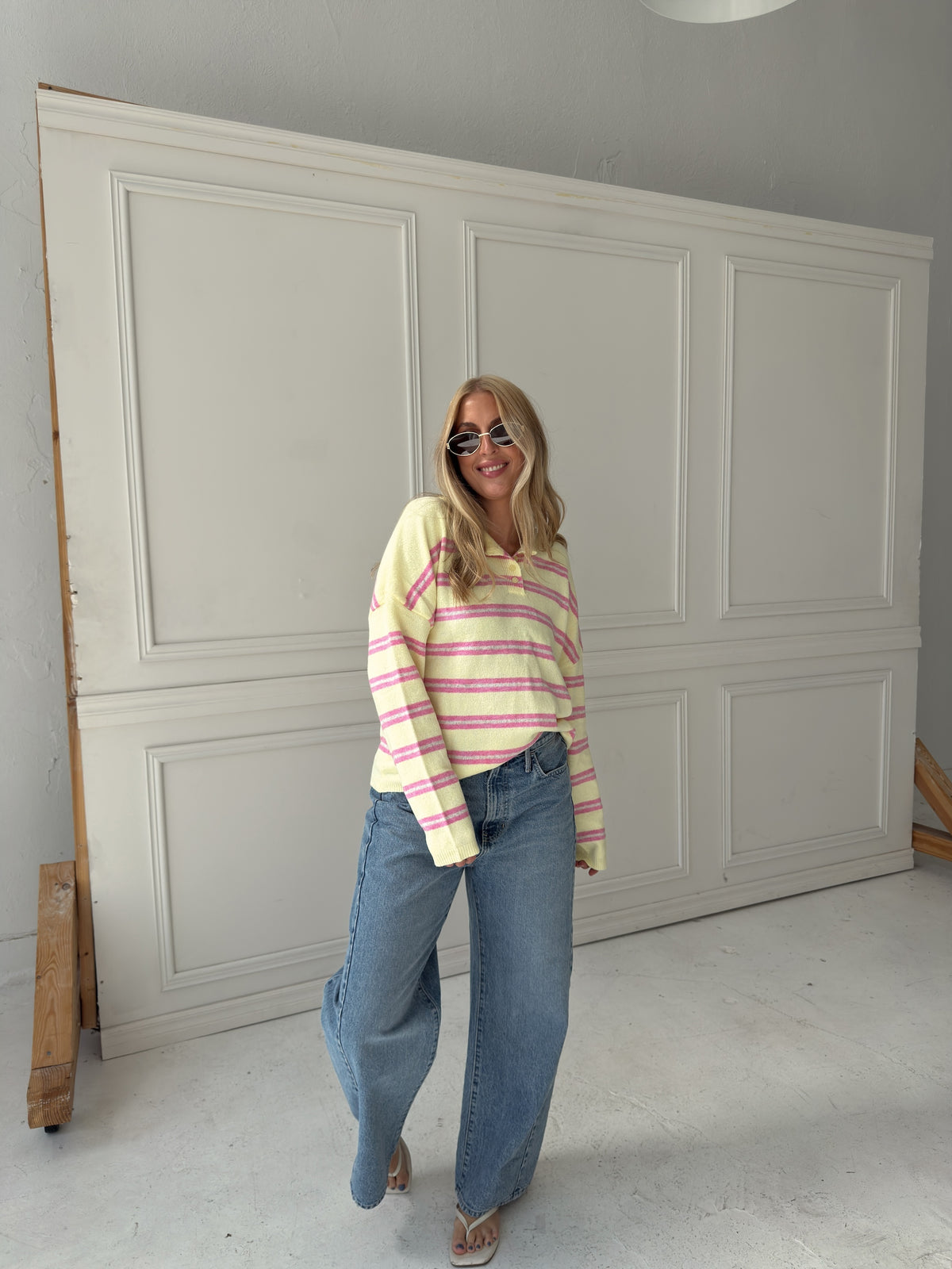 Caroline Cozy Stripe Knit Sweater - Yellow