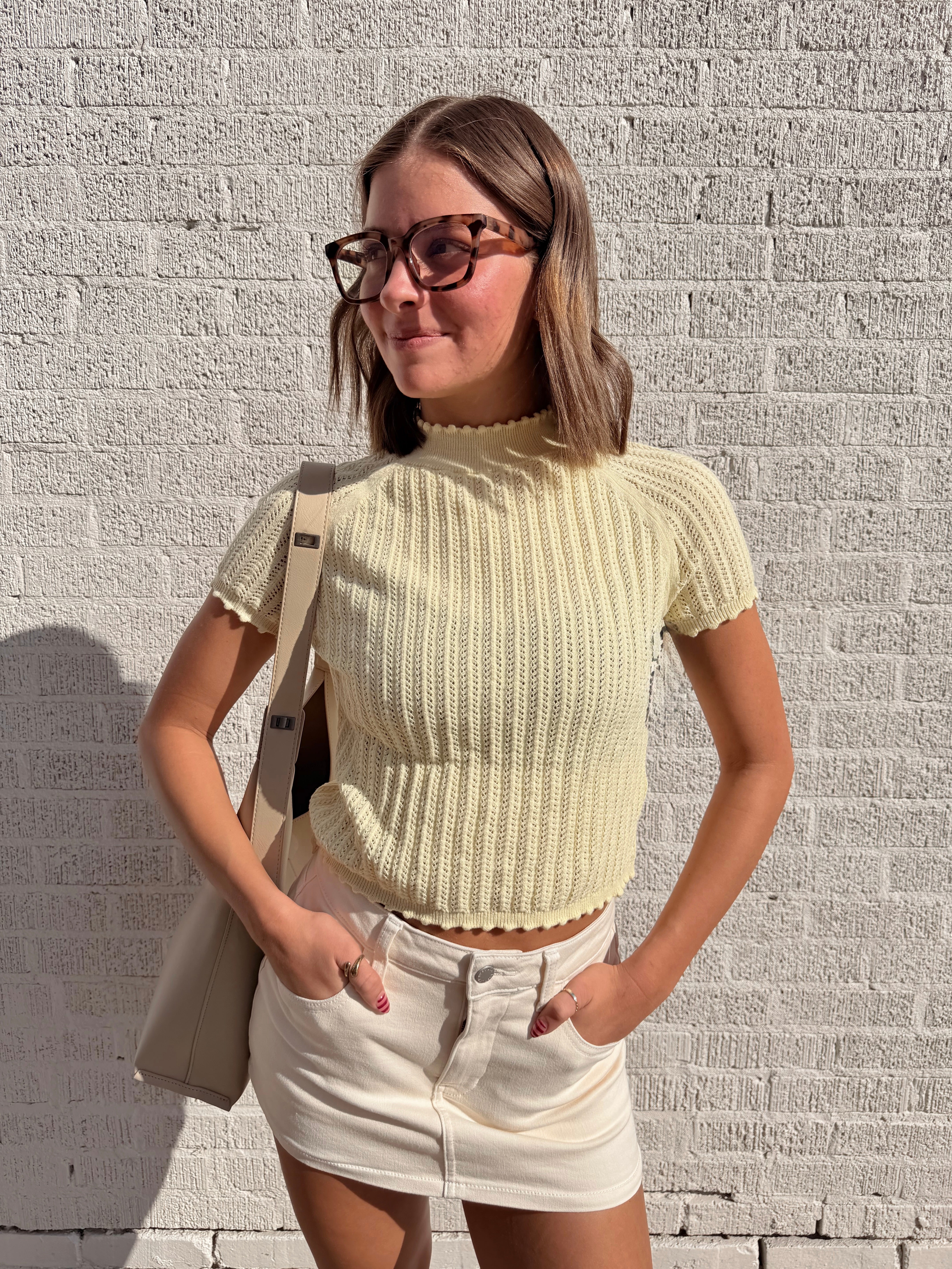 Joelle Ruffle Knit - Butter Yellow