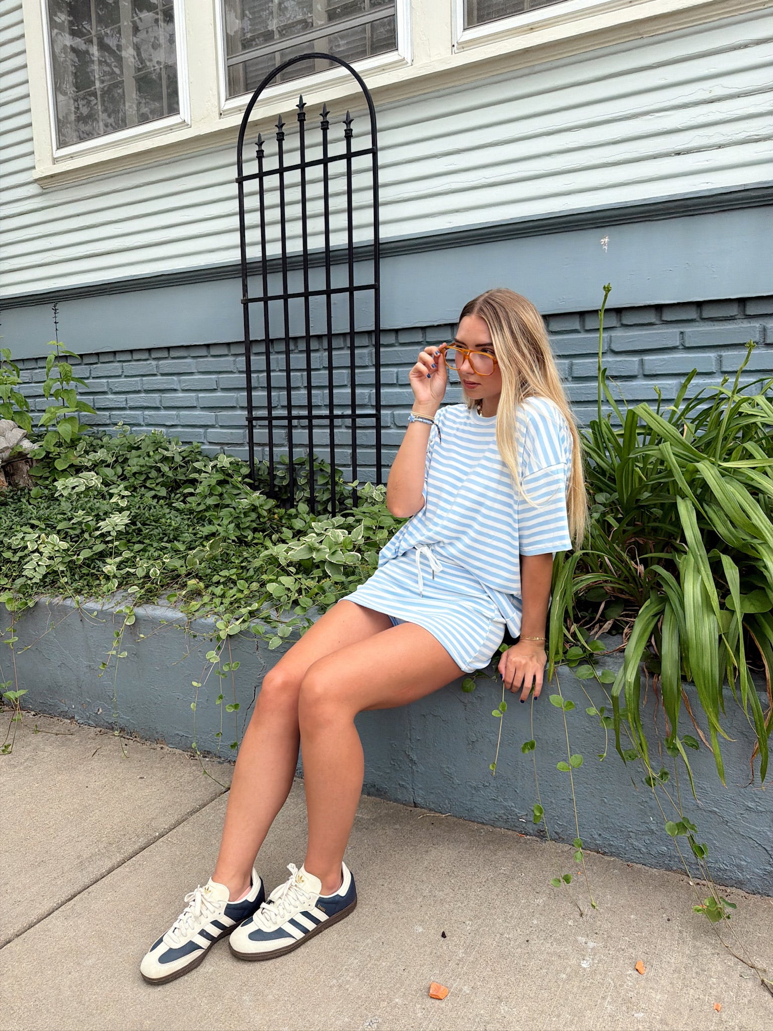 Weekender Stripe Top - Light Blue