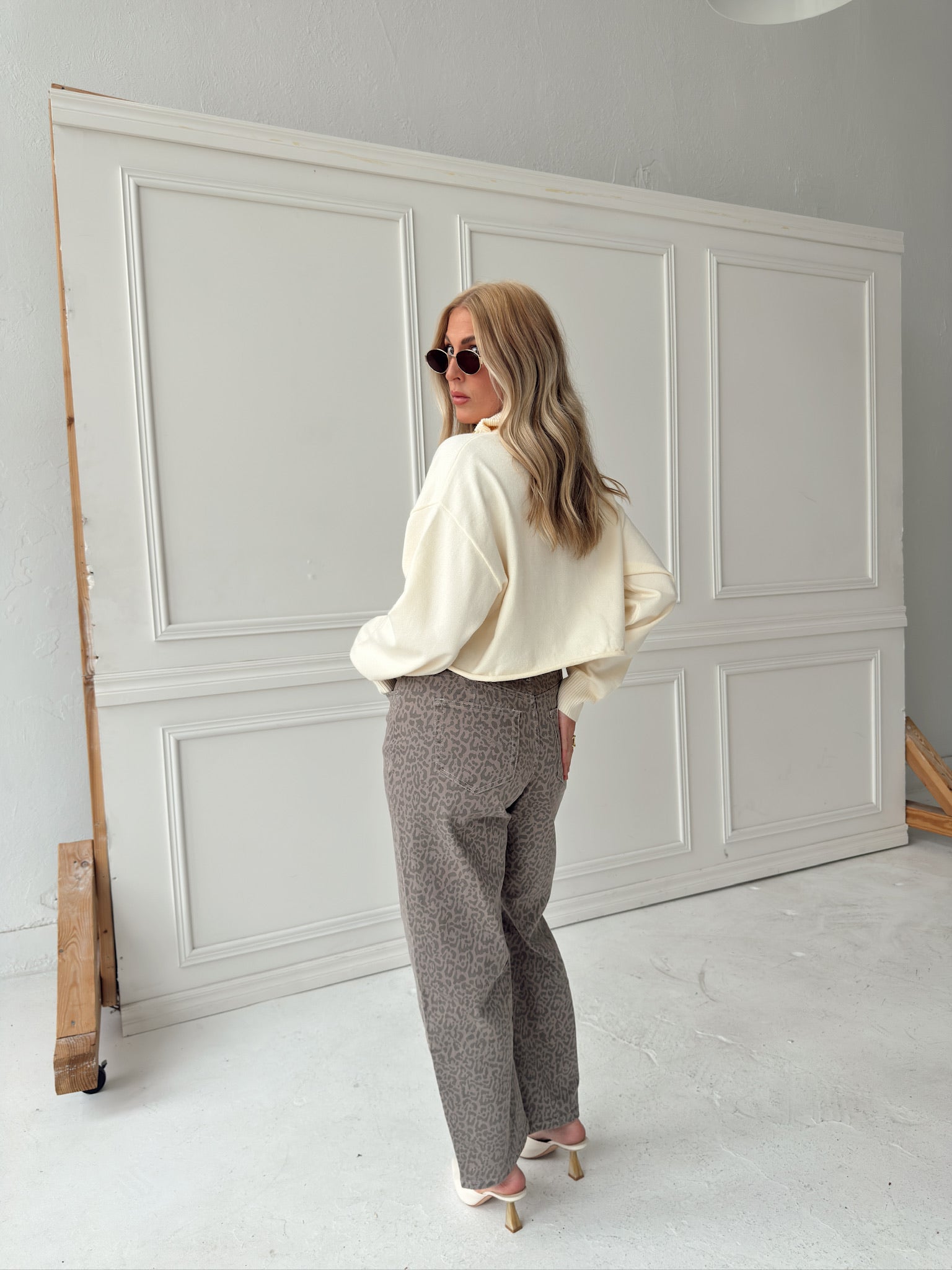 Caitlyn Knit Half-Zip Sweater - Cream