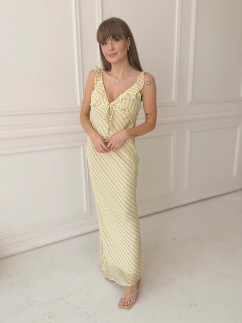 Lime Stripes Maxi Dress