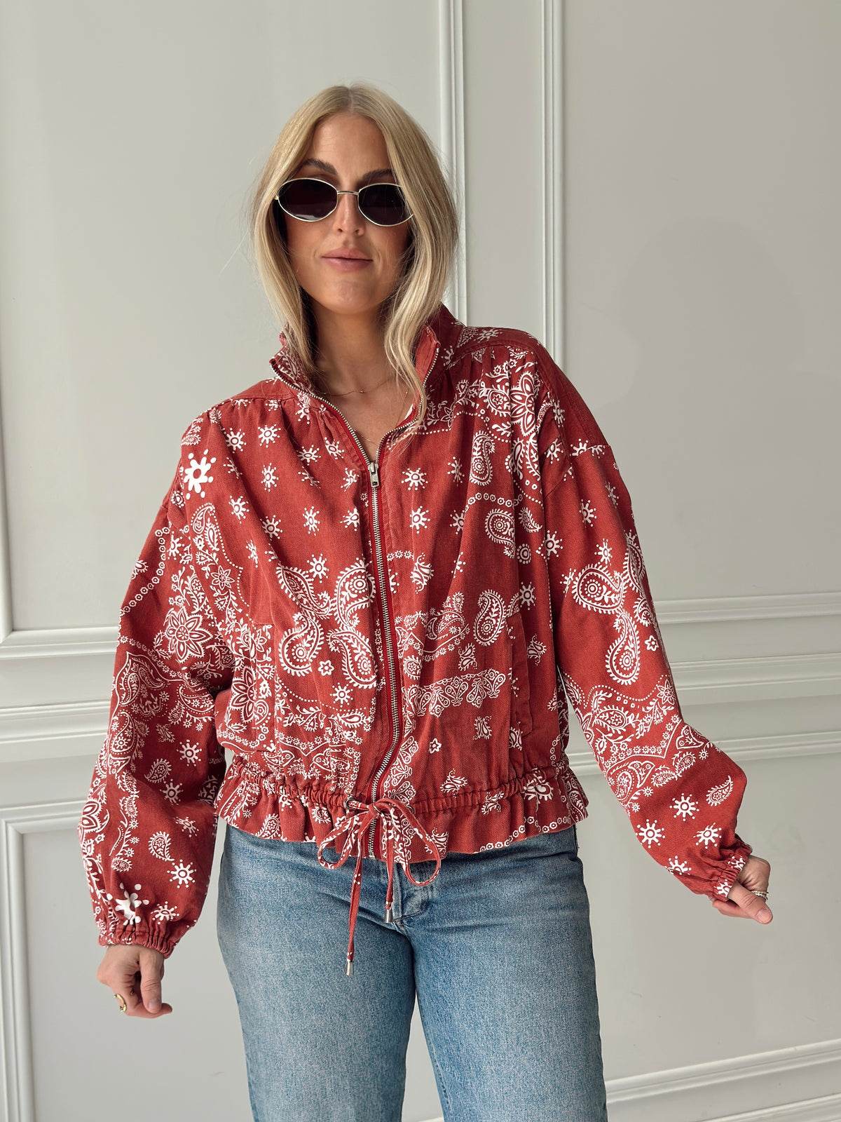 Chloe Bandana Print Bomber Jacket